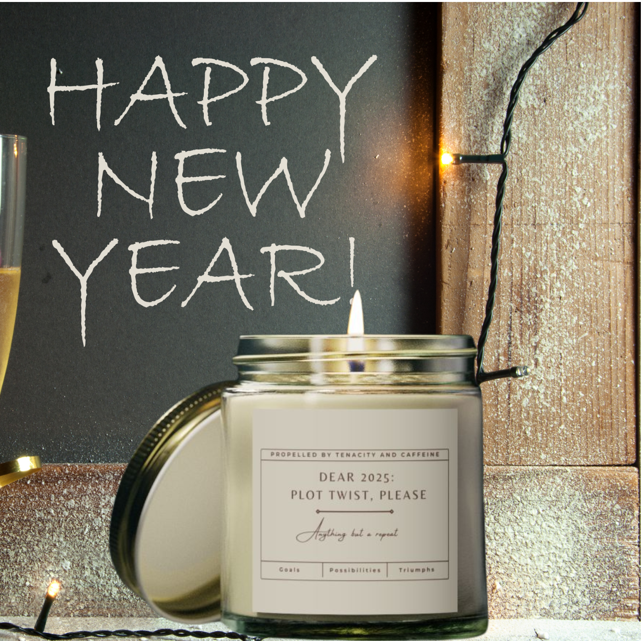 Dear 2025: Plot Twist, Please! – Premium Hand-Poured Scented Candles for a Fresh New Year!