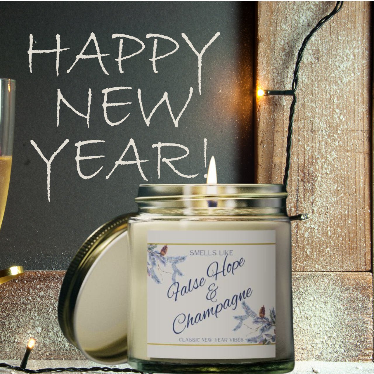 Smells Like False Hope &amp; Champagne – Hand-Poured Premium Candles in 9 Luxurious Scents for a Happy New Year!