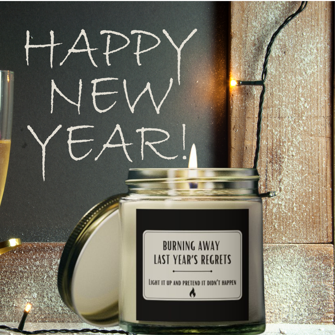 Burning Away Last Year's Regrets Candle – Hand-Poured Premium Candles for a Fresh New Year!