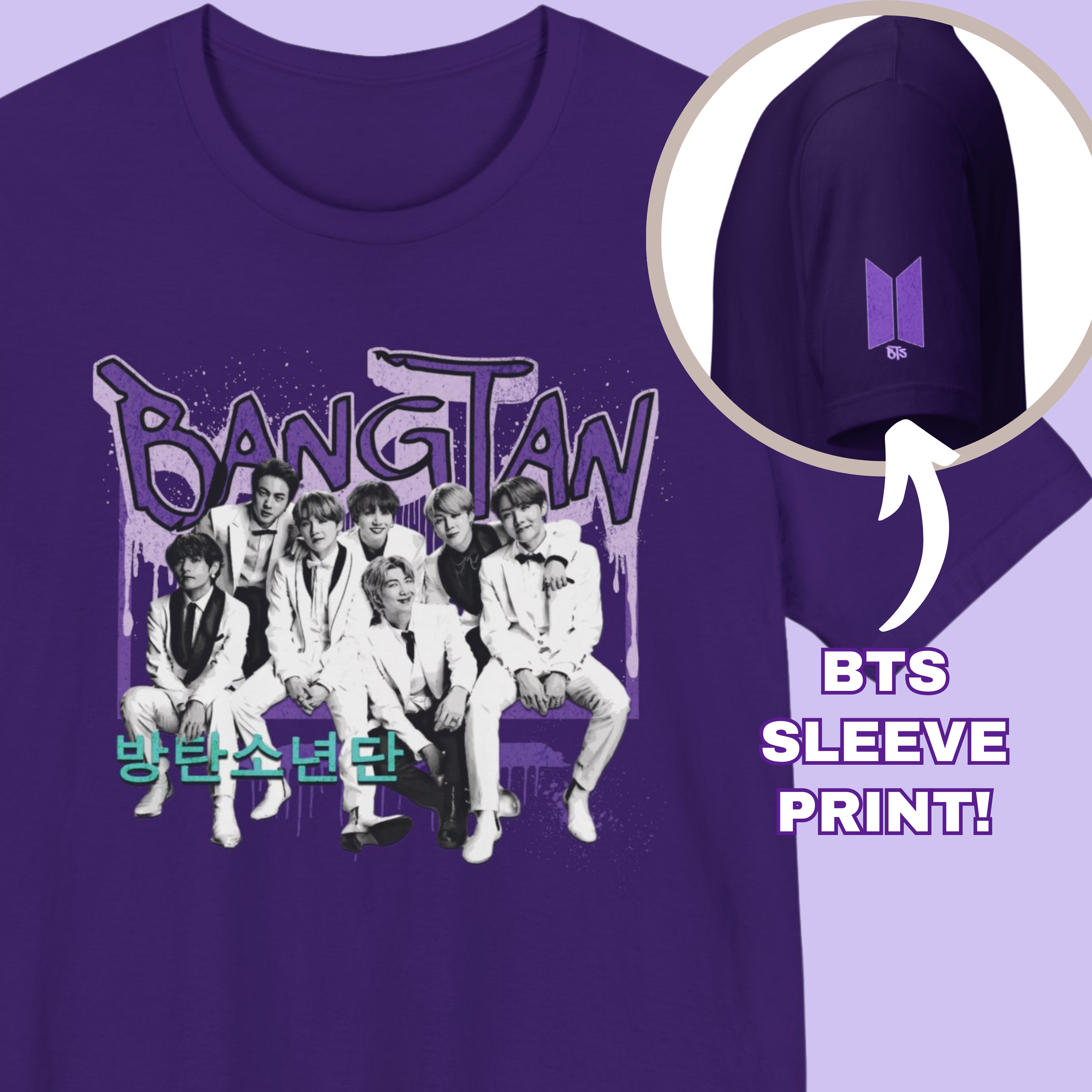 Bangtan Shirt with Sleeve Print, Designed for Army by Army product thumbnail image Bangtan Shirt with Sleeve Print, Designed for Army by Army product thumbnail image