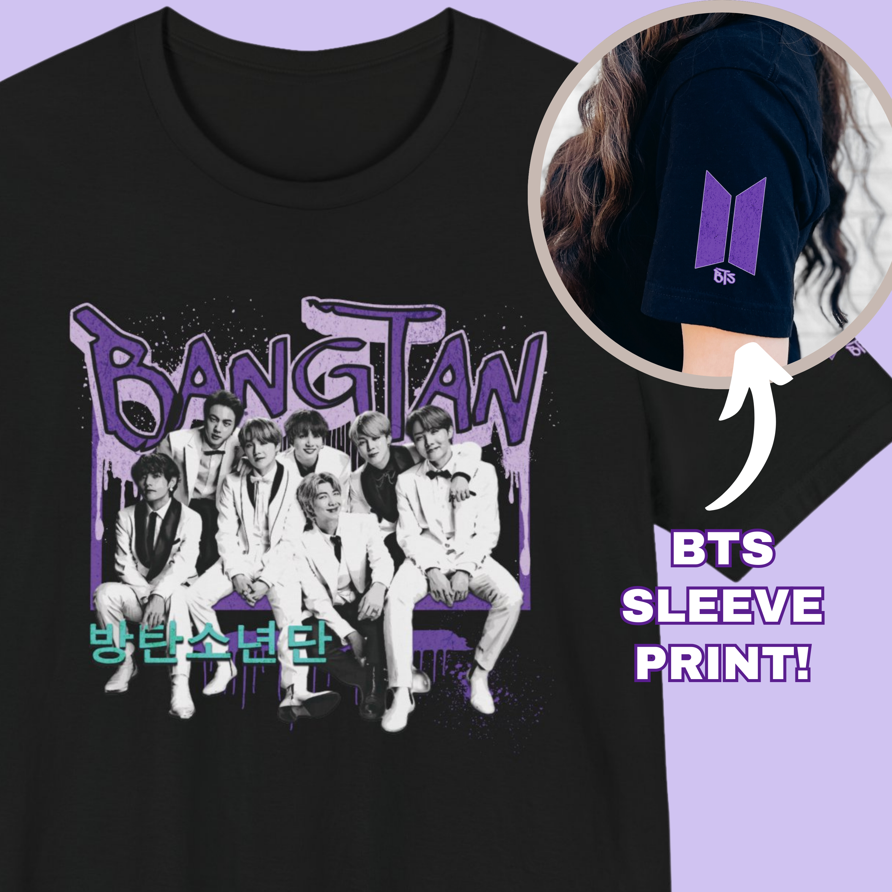 Bangtan Shirt with Sleeve Print, Designed for Army by Army product thumbnail image Bangtan Shirt with Sleeve Print, Designed for Army by Army product thumbnail image