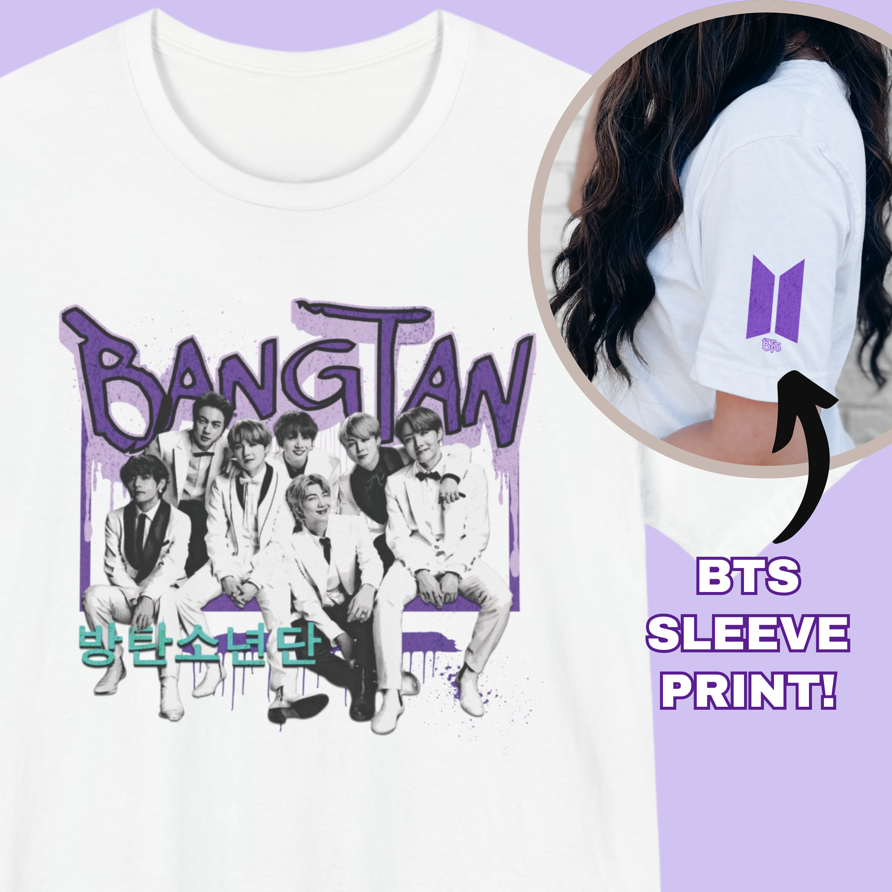 Bangtan Shirt with Sleeve Print, Designed for Army by Army product thumbnail image Bangtan Shirt with Sleeve Print, Designed for Army by Army product thumbnail image