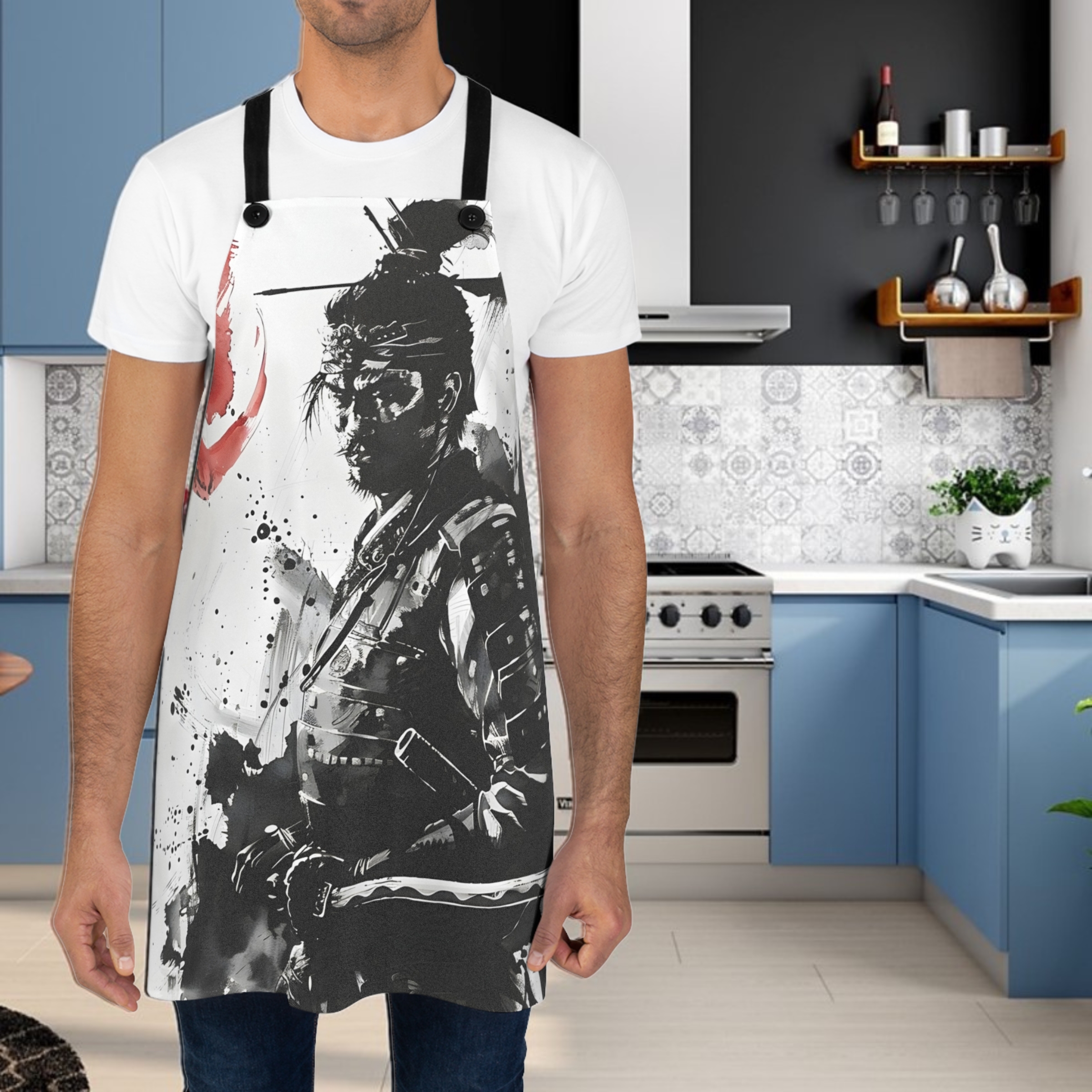 Samurai Japanese Warrior Kitchen Apron (AOP) Samurai Japanese Warrior Kitchen Apron (AOP)