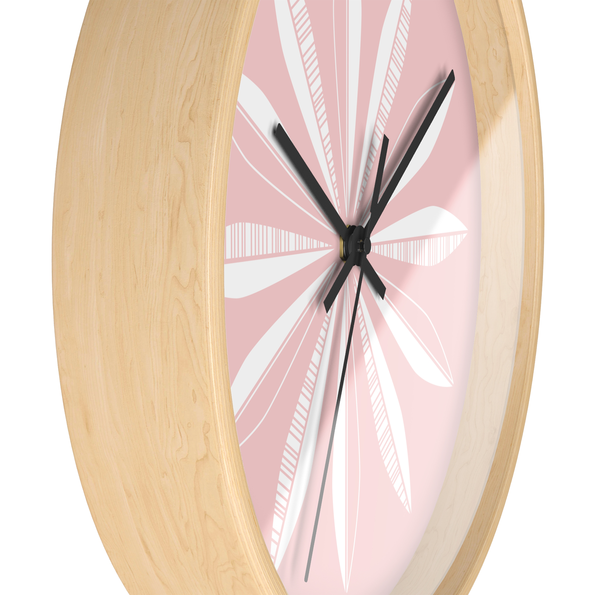 Retro Feathers Wall Clock in Bubblegum product thumbnail image Retro Feathers Wall Clock in Bubblegum product thumbnail image