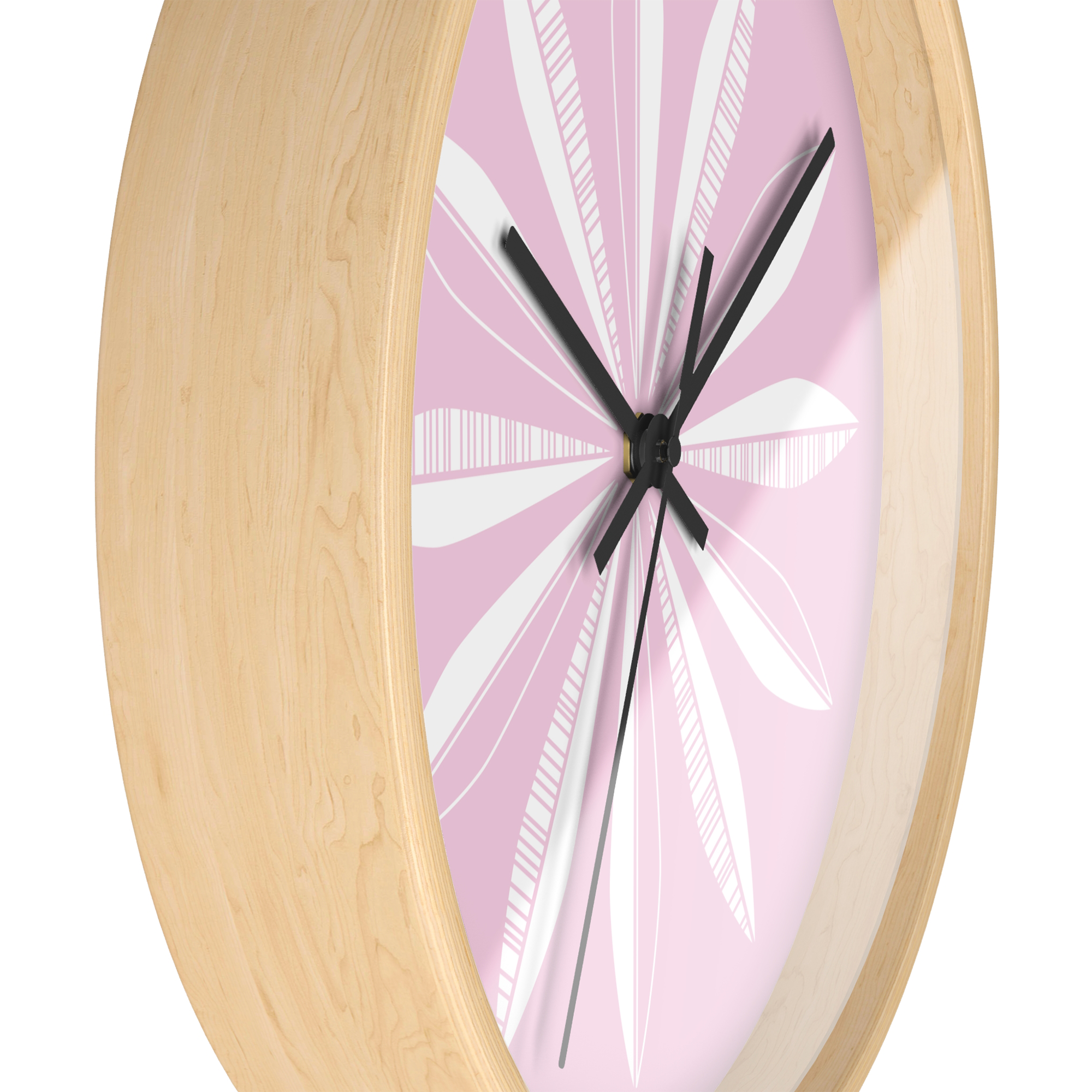 Retro Feathers Wall Clock in Ballerina product thumbnail image Retro Feathers Wall Clock in Ballerina product thumbnail image