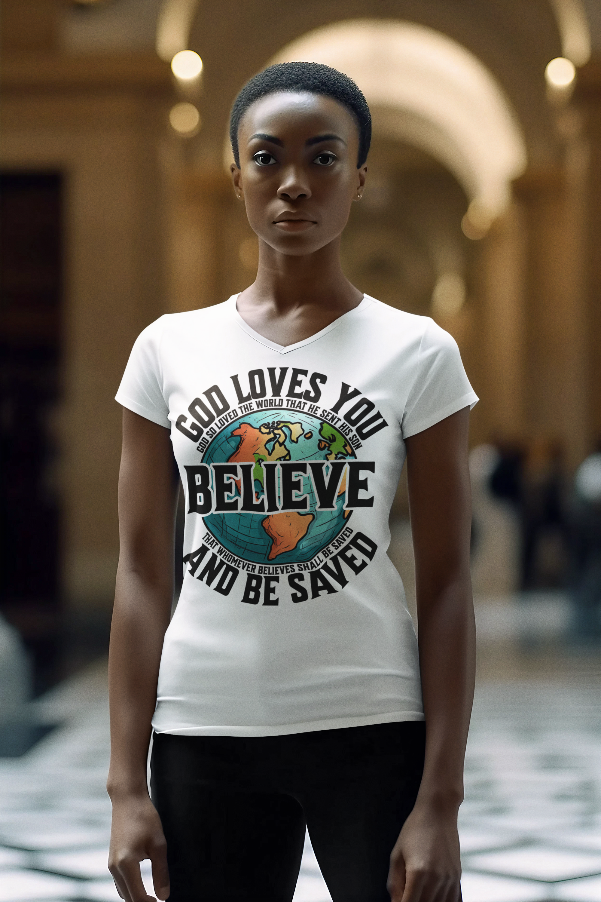 #Believe - God Loves You Believe And Be Saved - John 3:16 - Christian TShirt - Unisex Short Sleeve Jersey Shirt #Believe - God Loves You Believe And Be Saved - John 3:16 - Christian TShirt - Unisex Short Sleeve Jersey Shirt
