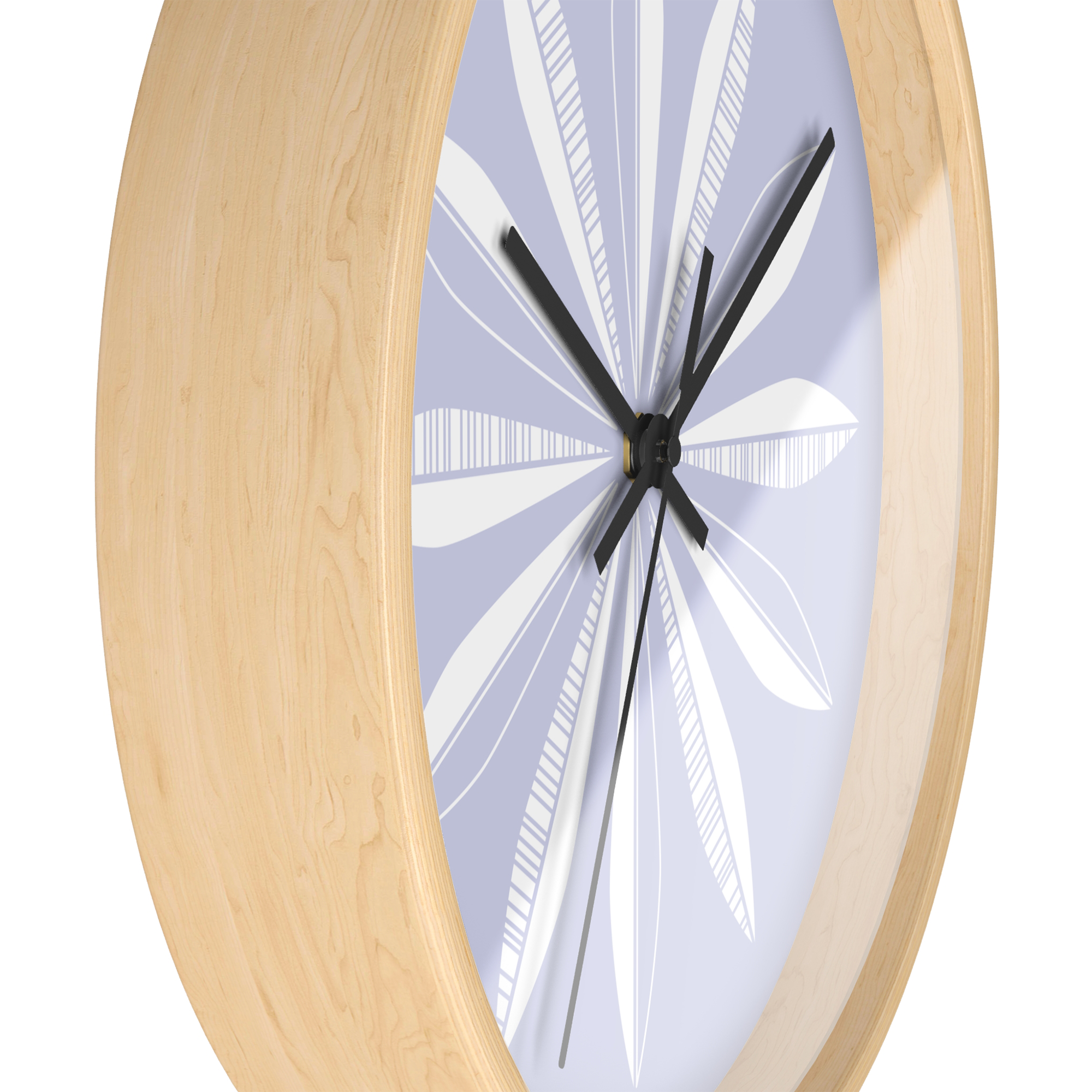 Retro Feathers Wall Clock in Lavender product thumbnail image Retro Feathers Wall Clock in Lavender product thumbnail image