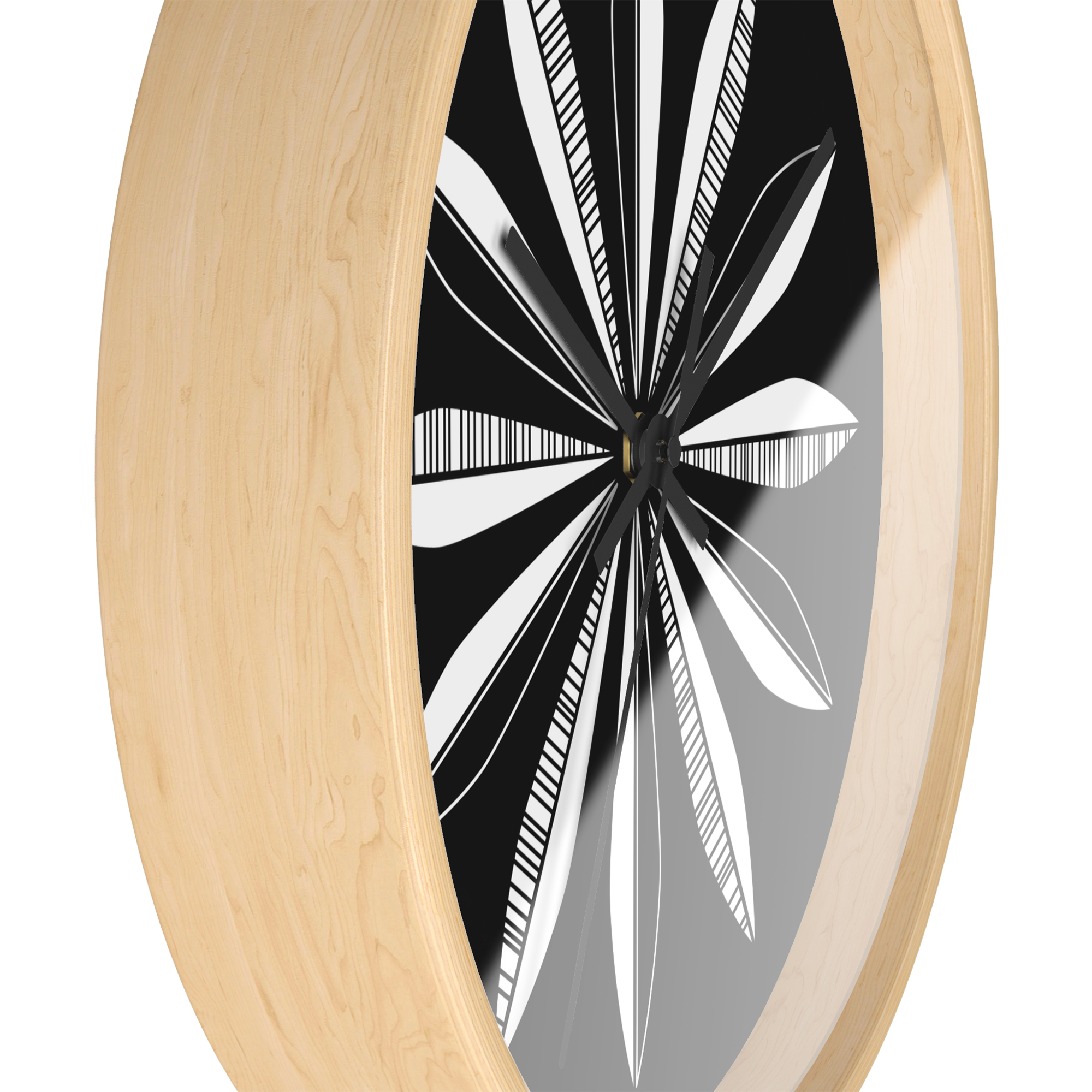 Retro Feathers Wall Clock in Licorice product thumbnail image Retro Feathers Wall Clock in Licorice product thumbnail image