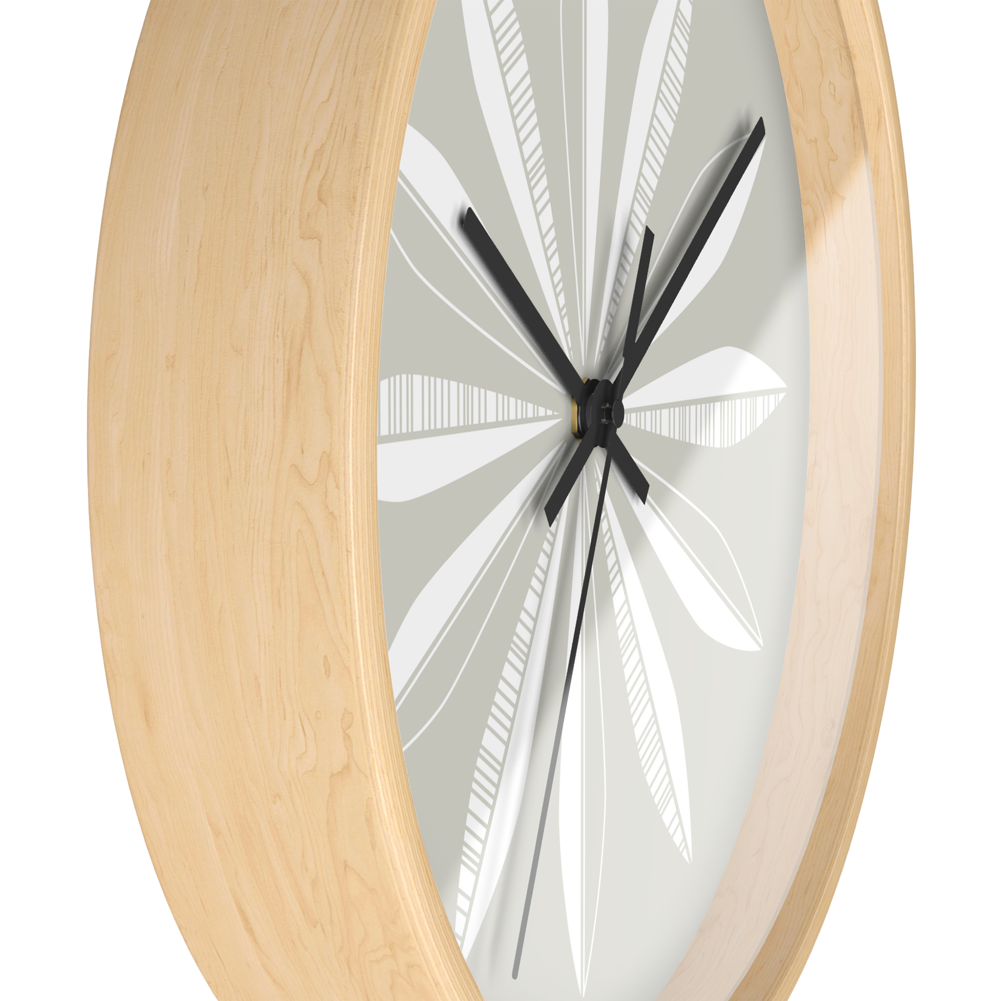 Retro Feathers Wall Clock in Dove product thumbnail image Retro Feathers Wall Clock in Dove product thumbnail image