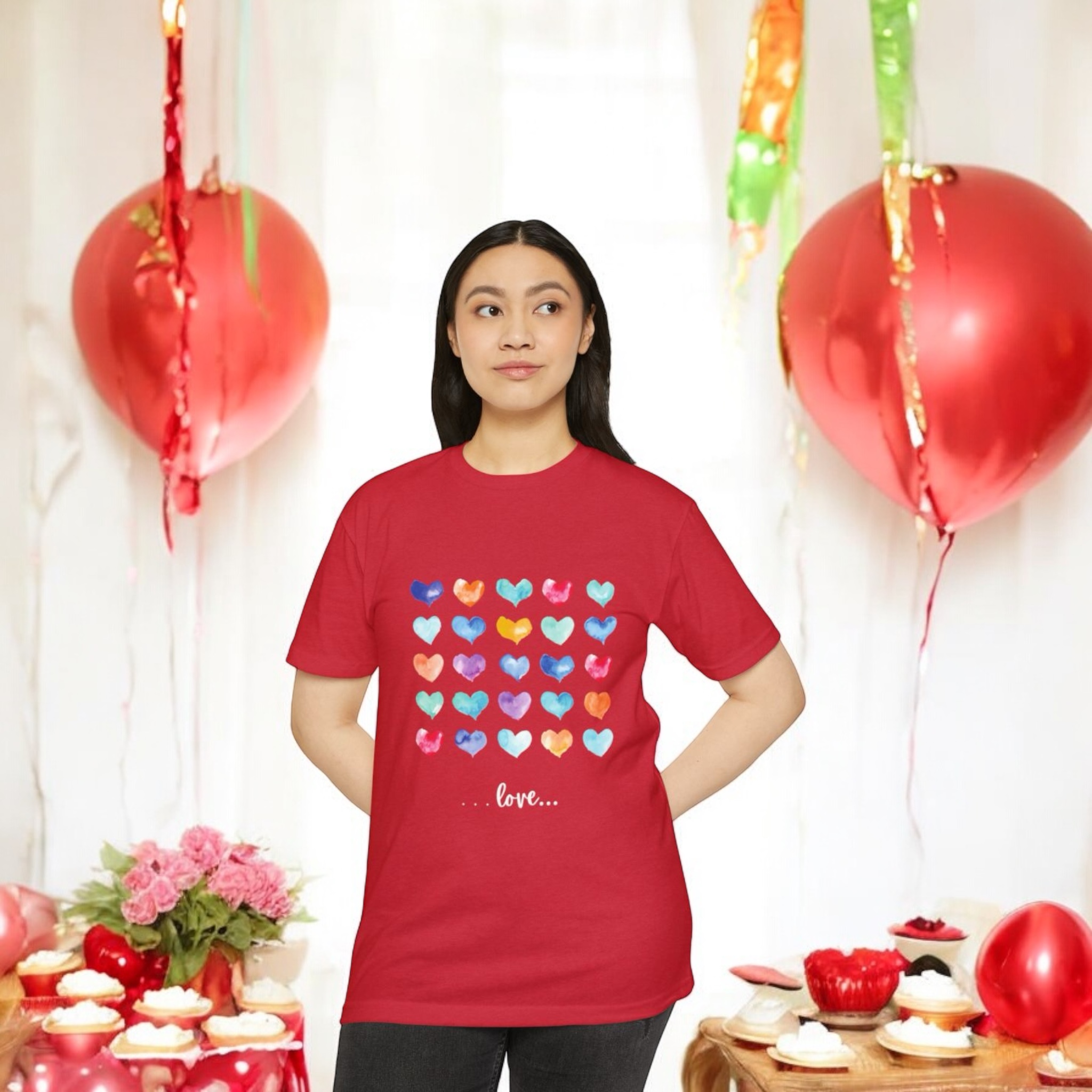Heart Grid / Love Unisex CVC Jersey T-shirt product thumbnail image Heart Grid / Love Unisex CVC Jersey T-shirt product thumbnail image