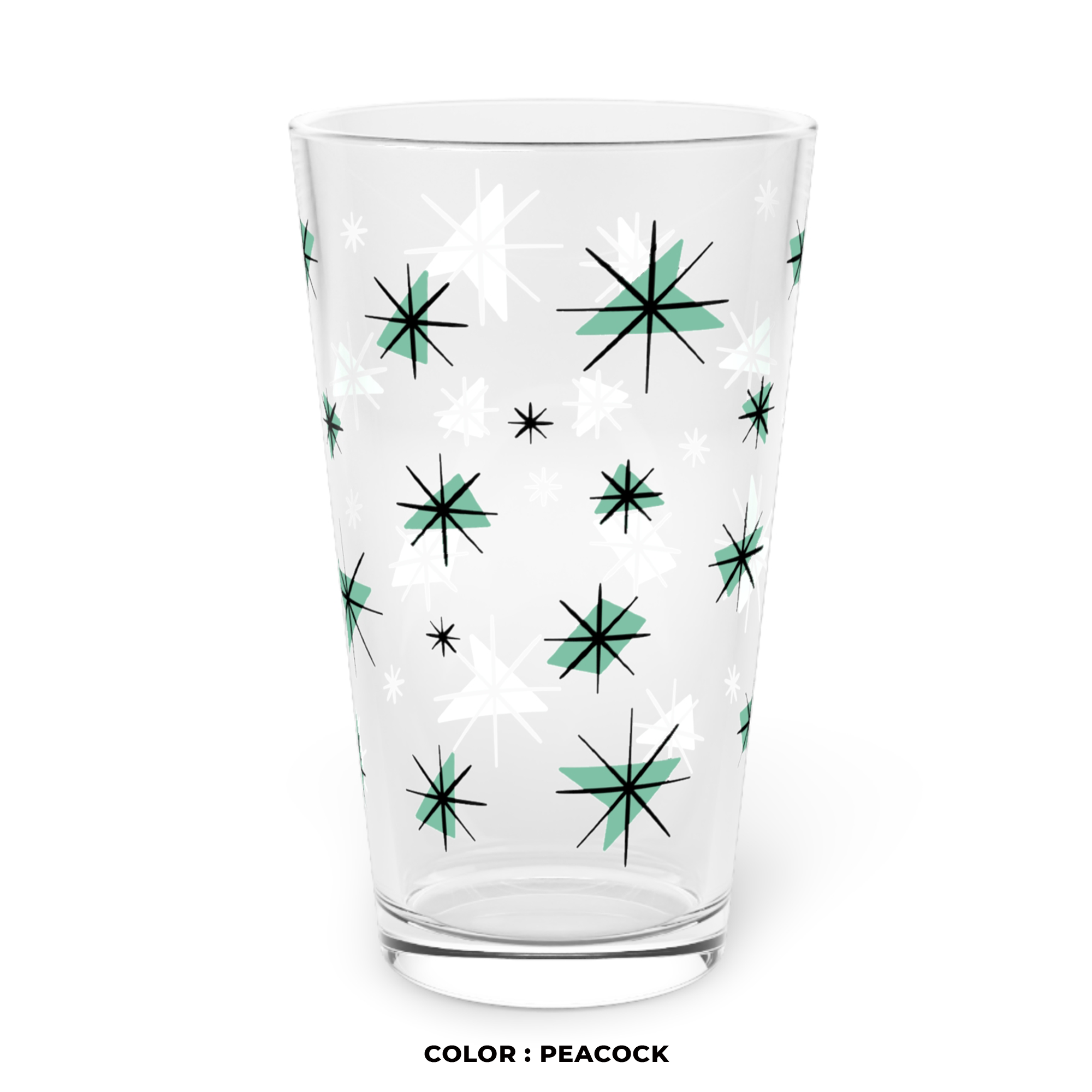 Retro Stars Pint Glass in Peacock product thumbnail image
