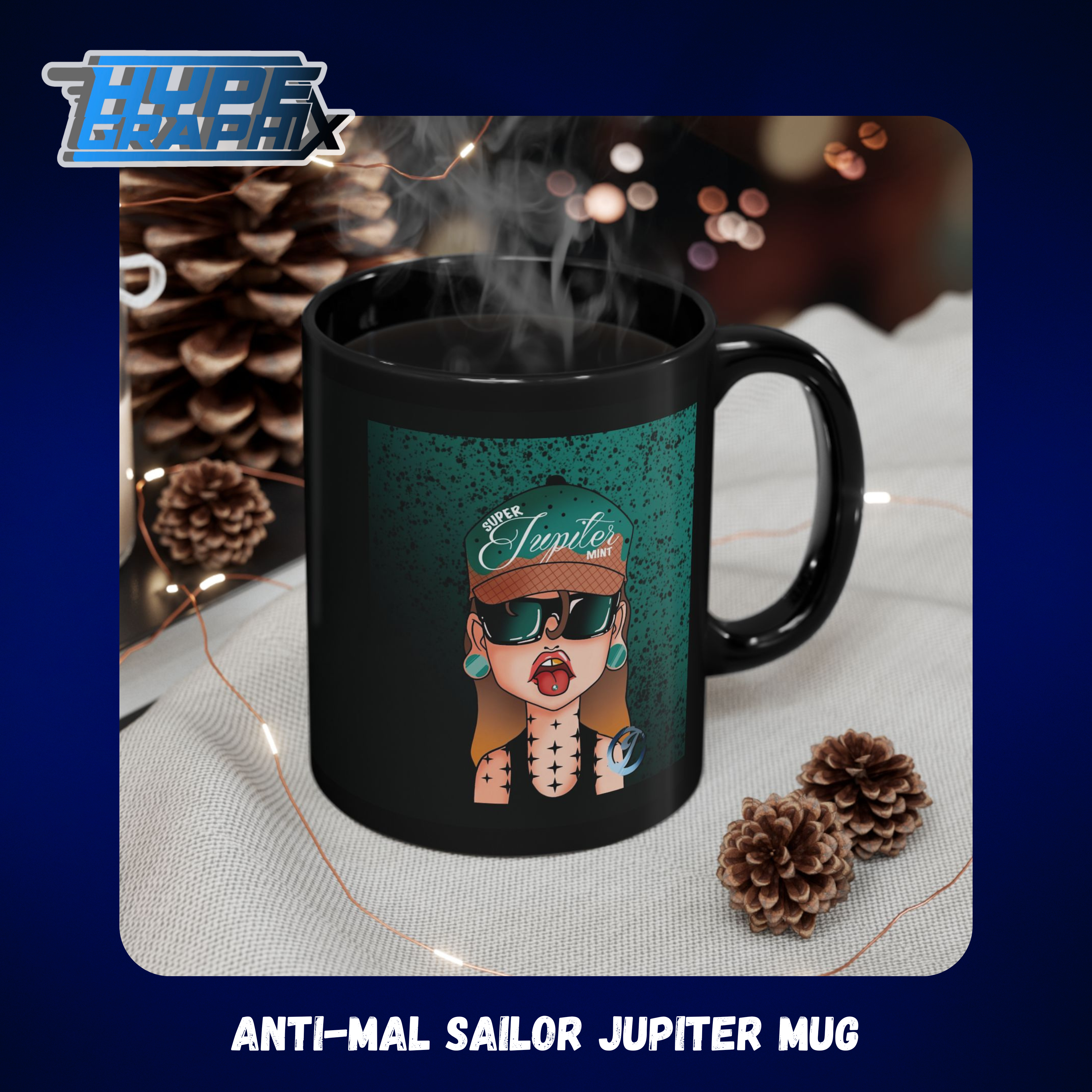 Anti-Mal Sailor Jupiter Black Mug (11oz, 15oz) product thumbnail image Anti-Mal Sailor Jupiter Black Mug (11oz, 15oz) product thumbnail image