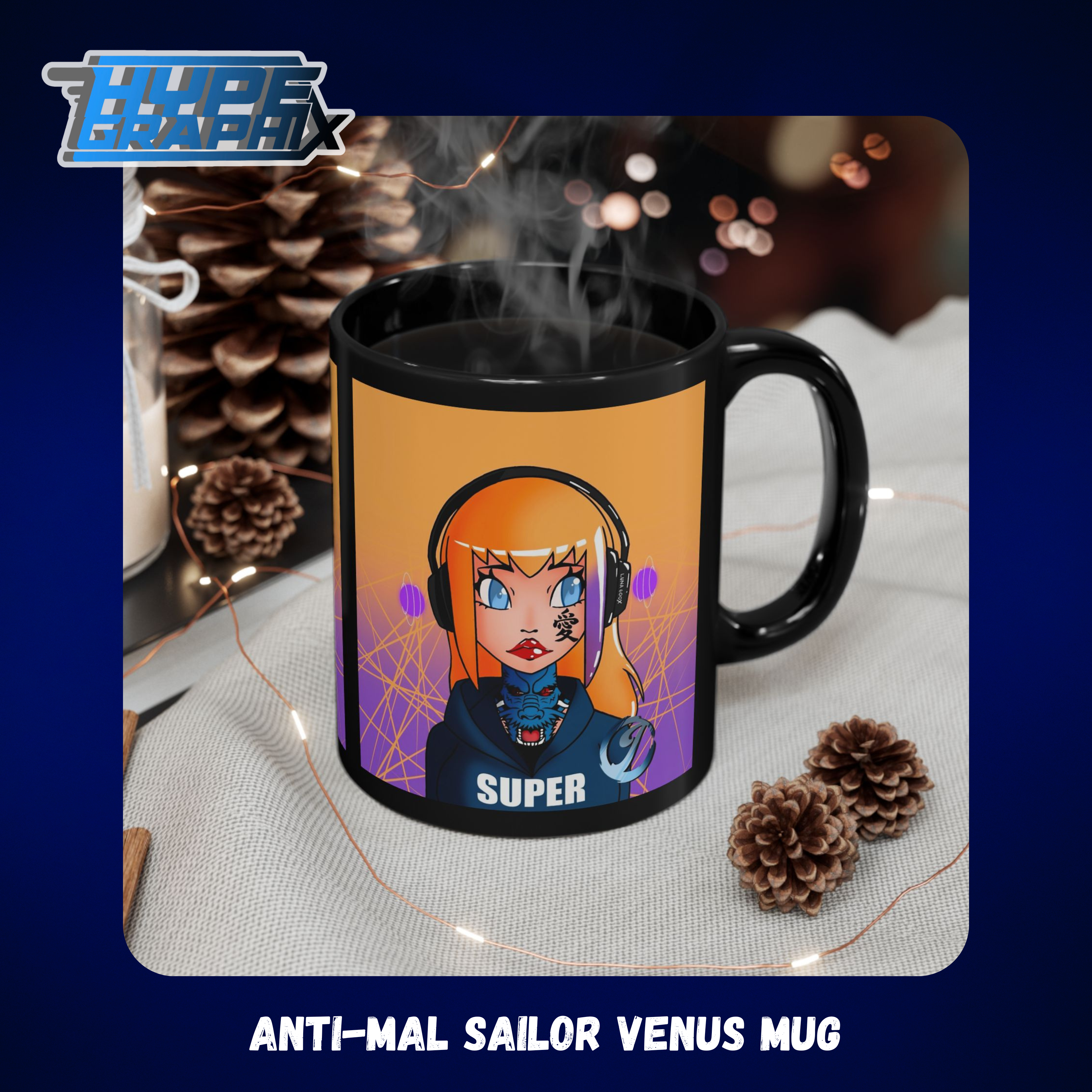 Anti-Mal Sailor Venus Black Mug (11oz, 15oz) product thumbnail image Anti-Mal Sailor Venus Black Mug (11oz, 15oz) product thumbnail image