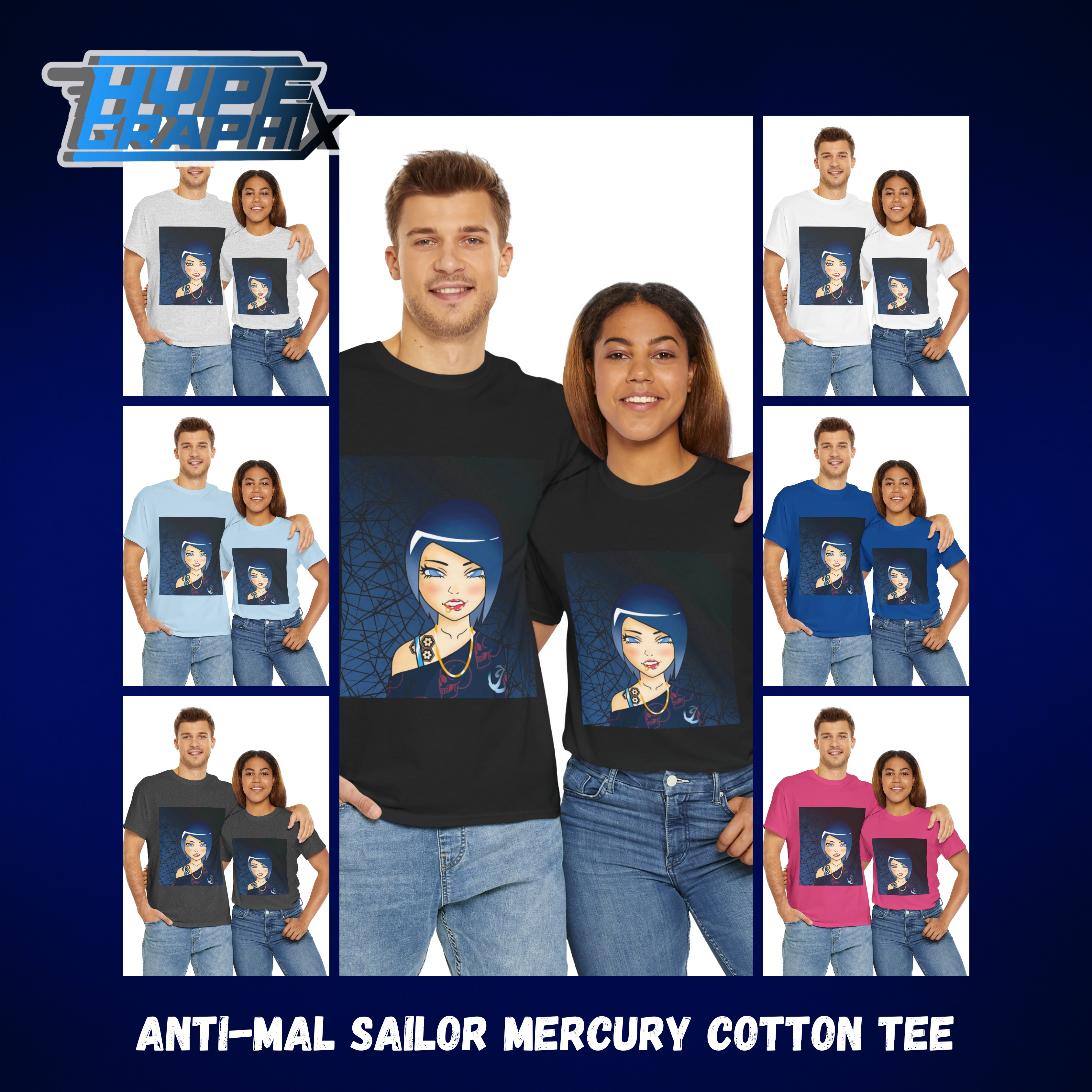 Anti-Mal Sailor Mercury Unisex Heavy Cotton Tee product thumbnail image Anti-Mal Sailor Mercury Unisex Heavy Cotton Tee product thumbnail image