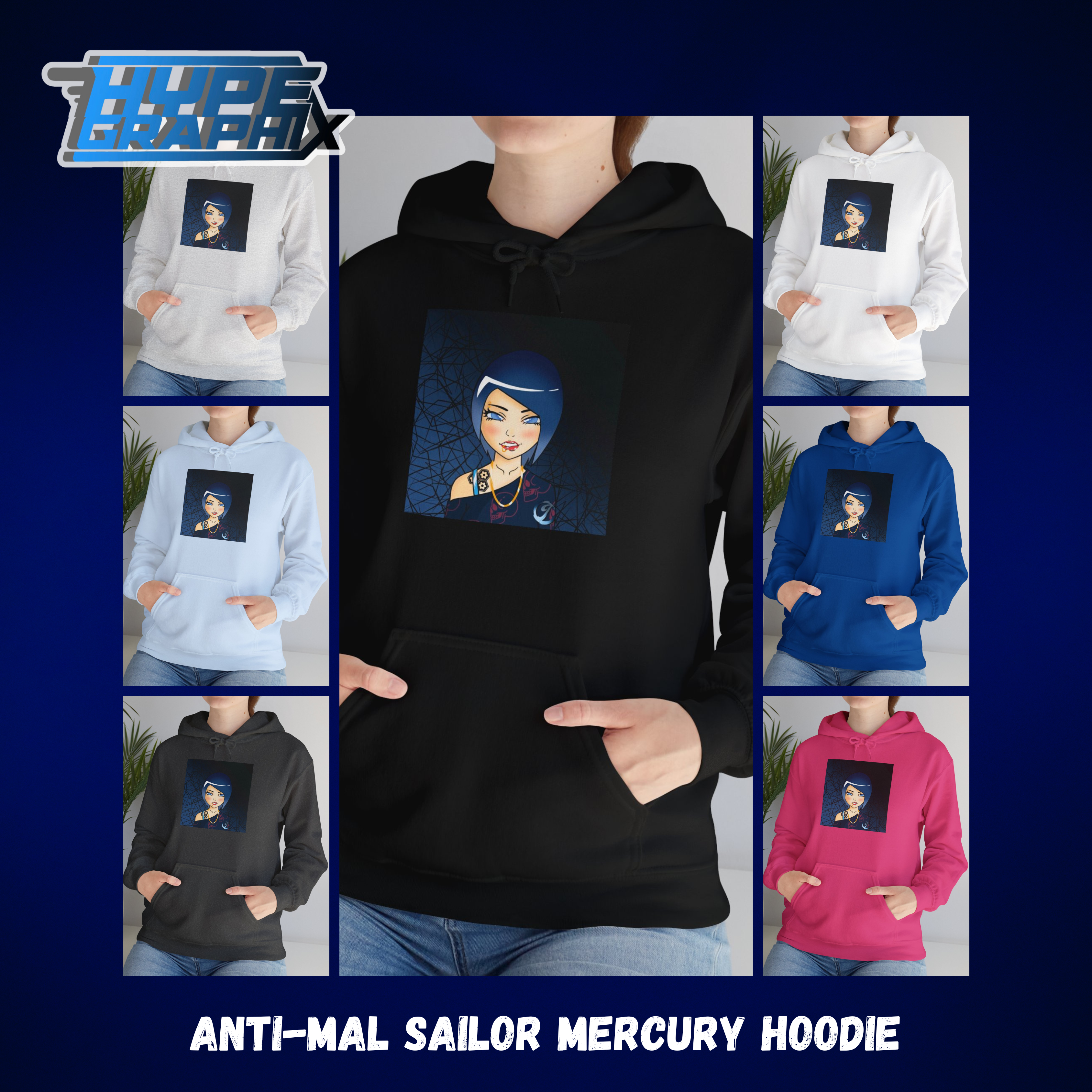 Anti_Mal Sailor Mercury Unisex Heavy Blend™ Hooded Sweatshirt product thumbnail image