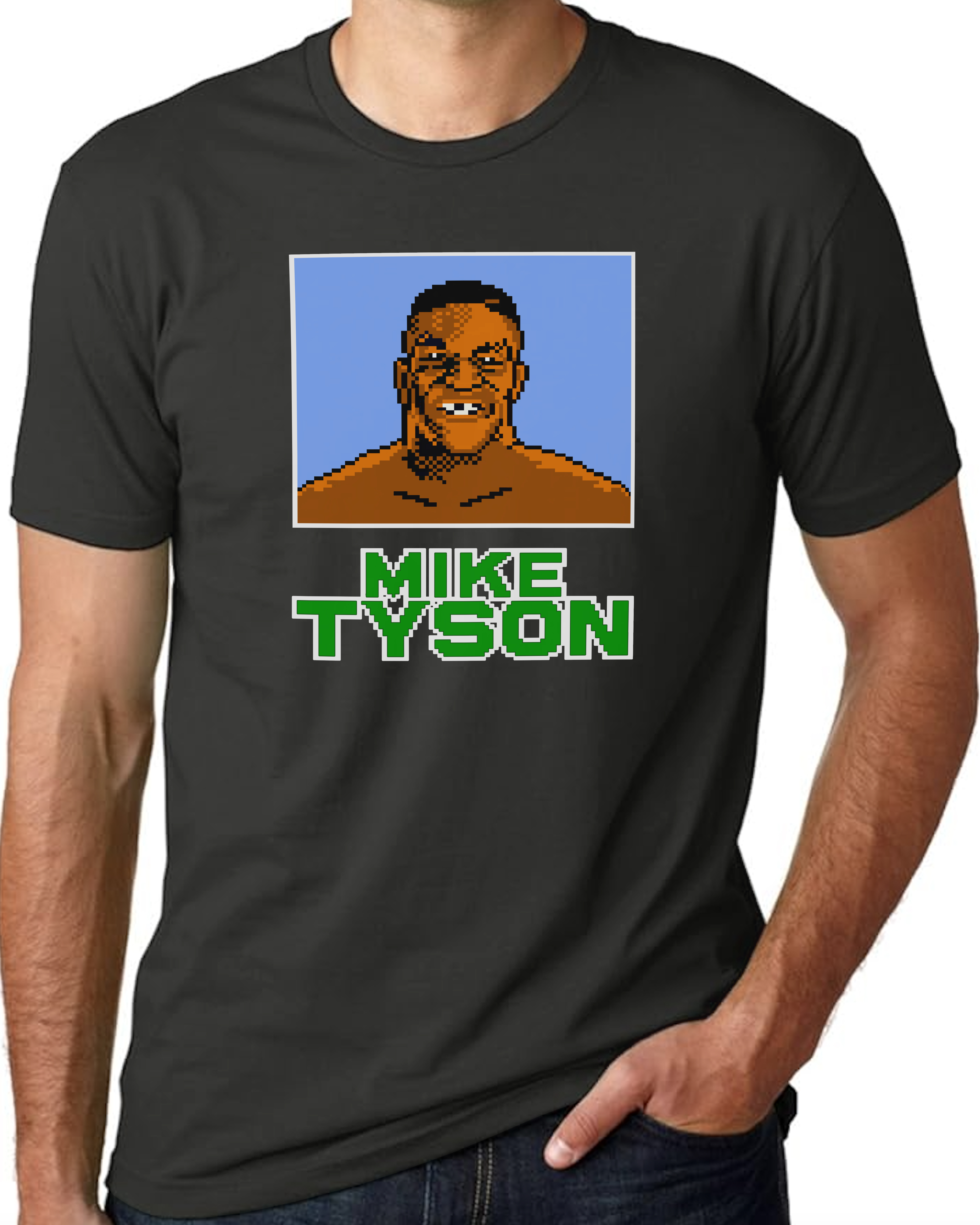 Mike Tyson 8-bit Pixel Unisex Cotton Crew Tee Mike Tyson 8-bit Pixel Unisex Cotton Crew Tee