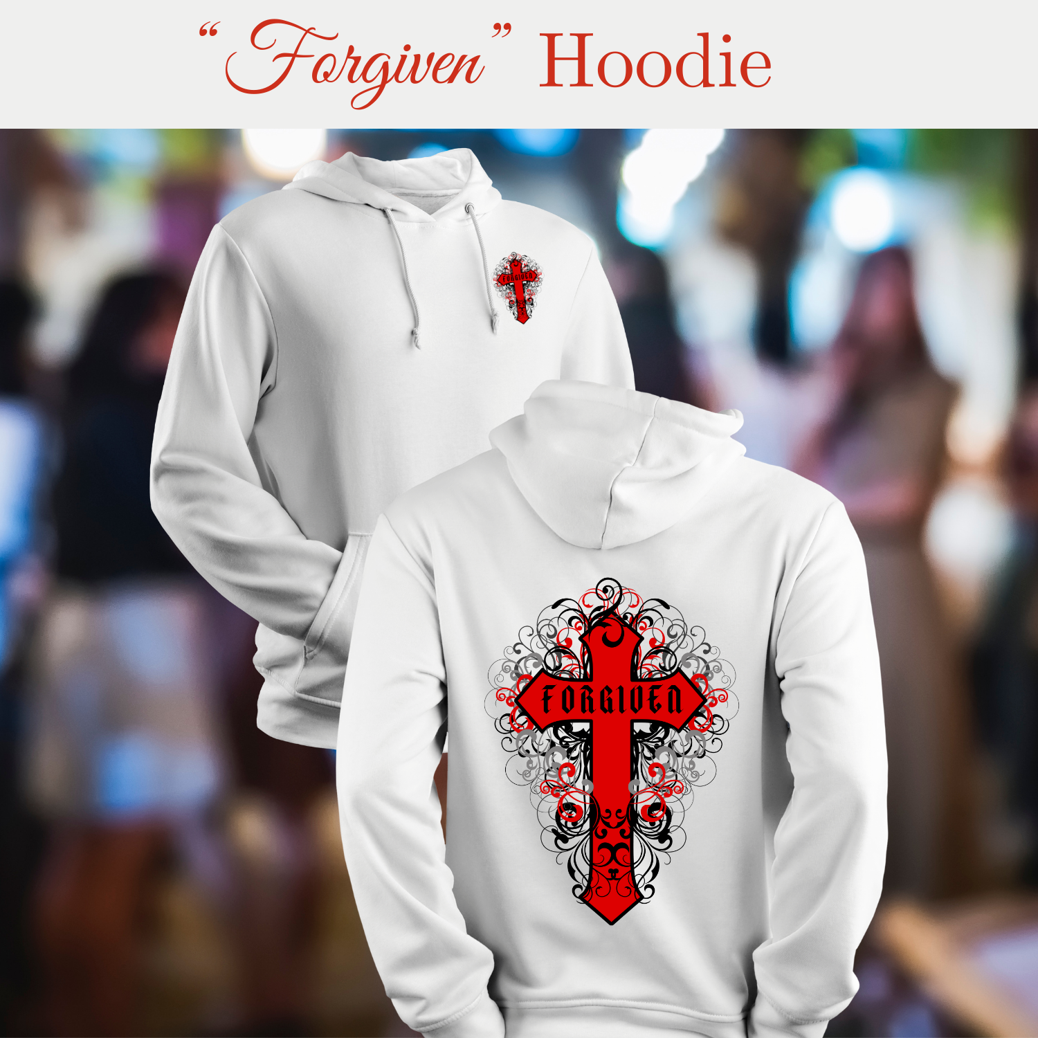 FORGIVEN - Unisex, Heavy Blend Pullover Hoodie. product thumbnail image FORGIVEN - Unisex, Heavy Blend Pullover Hoodie. product thumbnail image