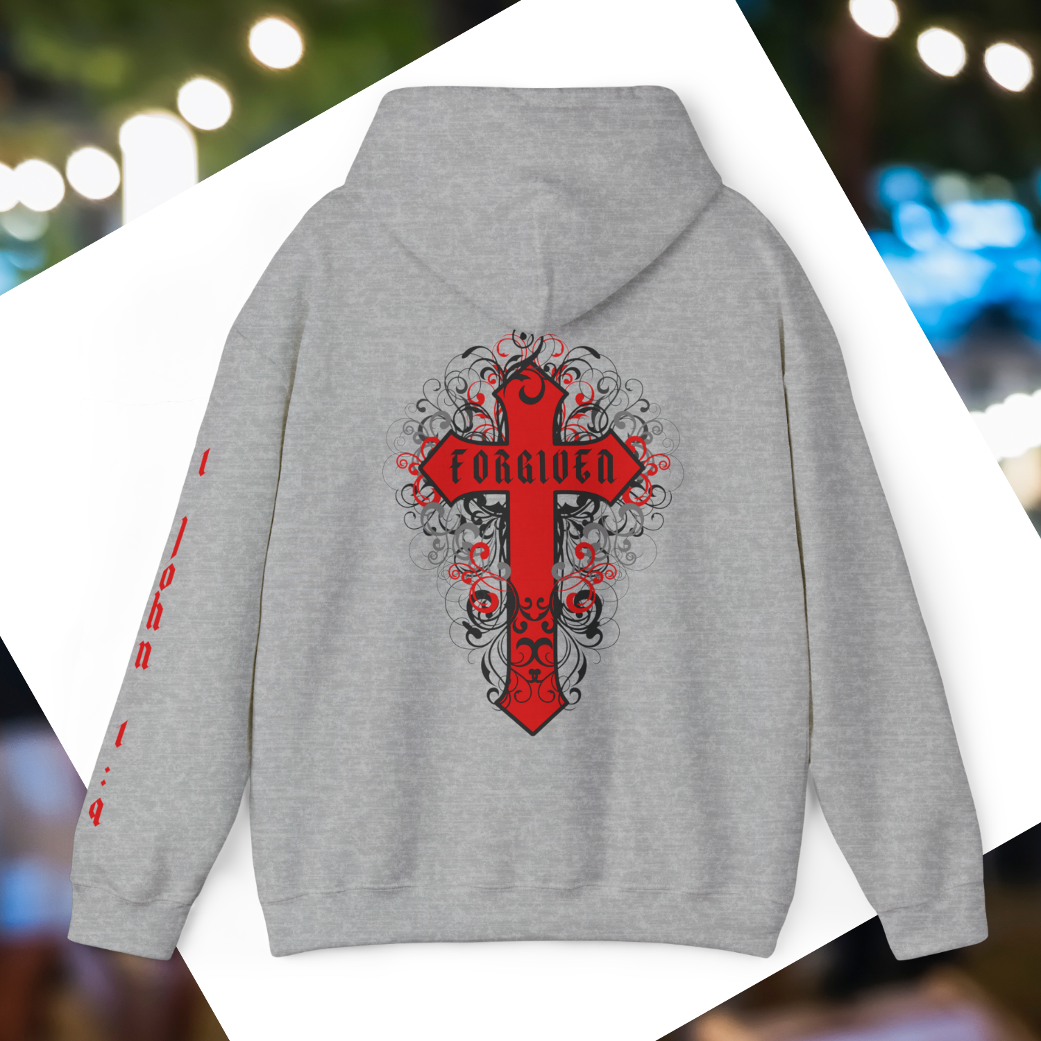 FORGIVEN - Unisex, Heavy Blend Pullover Hoodie. product thumbnail image FORGIVEN - Unisex, Heavy Blend Pullover Hoodie. product thumbnail image