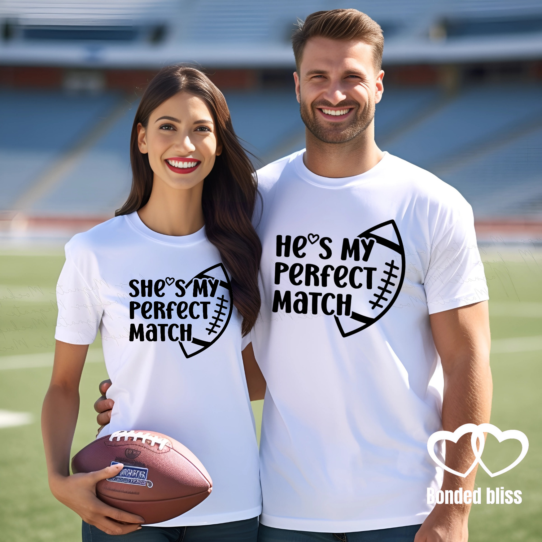 Perfect Match Football Couple T-Shirts Perfect Match Football Couple T-Shirts