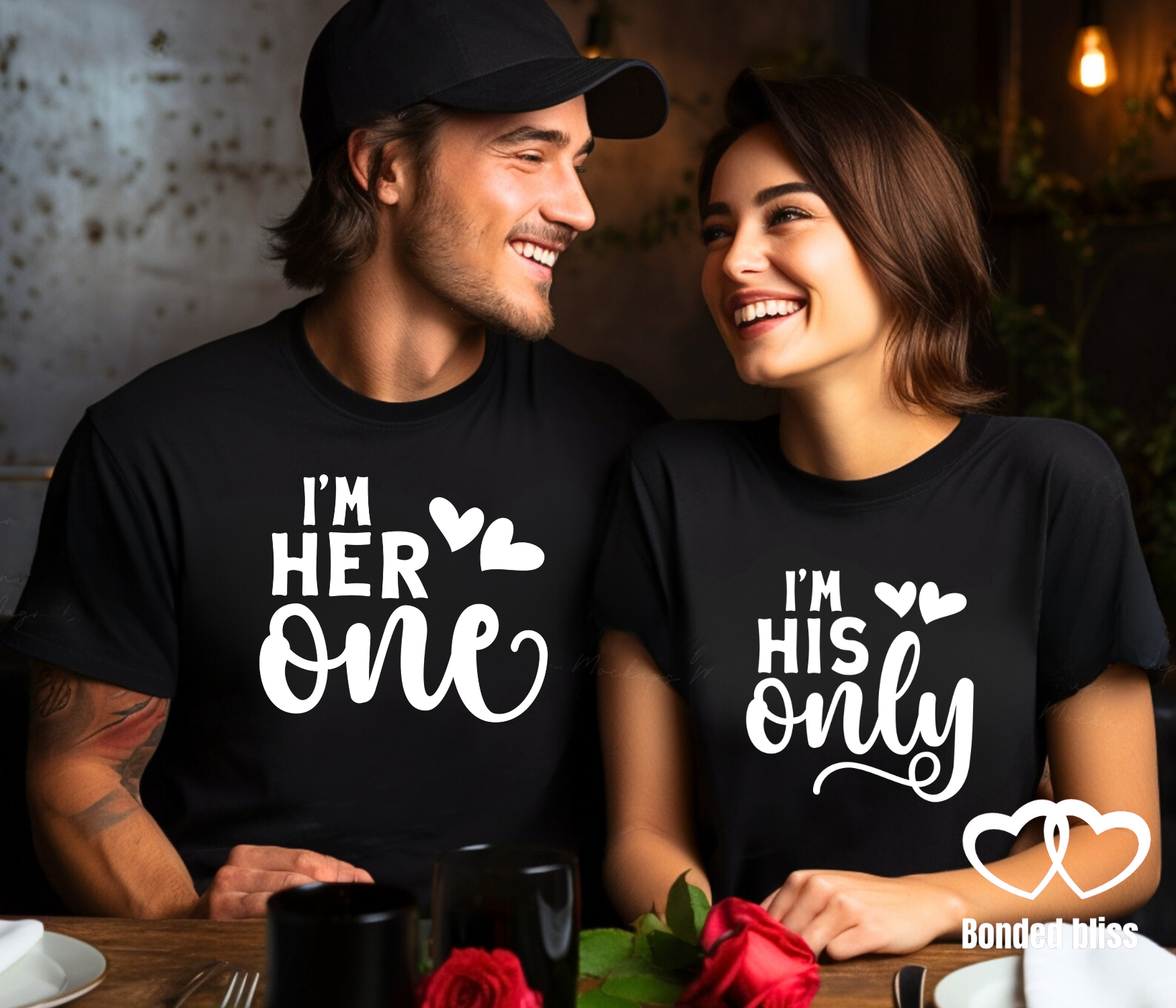 Matching Couple T-Shirts - "I'm Her One" & "I'm His Only" Matching Couple T-Shirts - "I'm Her One" & "I'm His Only"