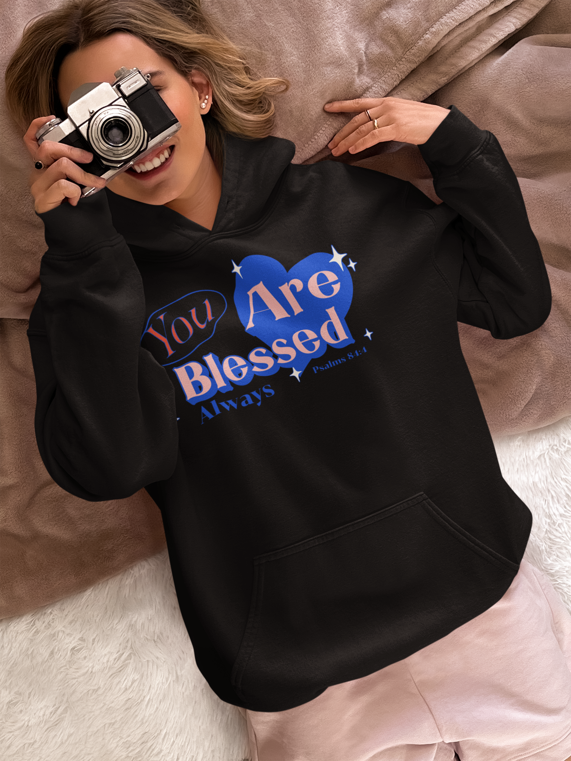 Fleece Hoodie Blessed Three-Panel Design product thumbnail image Fleece Hoodie Blessed Three-Panel Design product thumbnail image