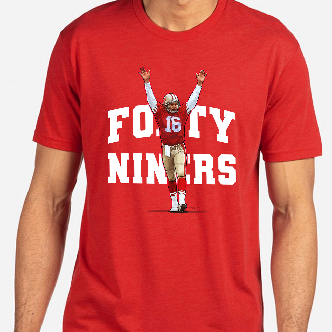 San Francisco Forty-Niners Joe Montana Unisex Tri-Blend Crew Tee product thumbnail image San Francisco Forty-Niners Joe Montana Unisex Tri-Blend Crew Tee product thumbnail image