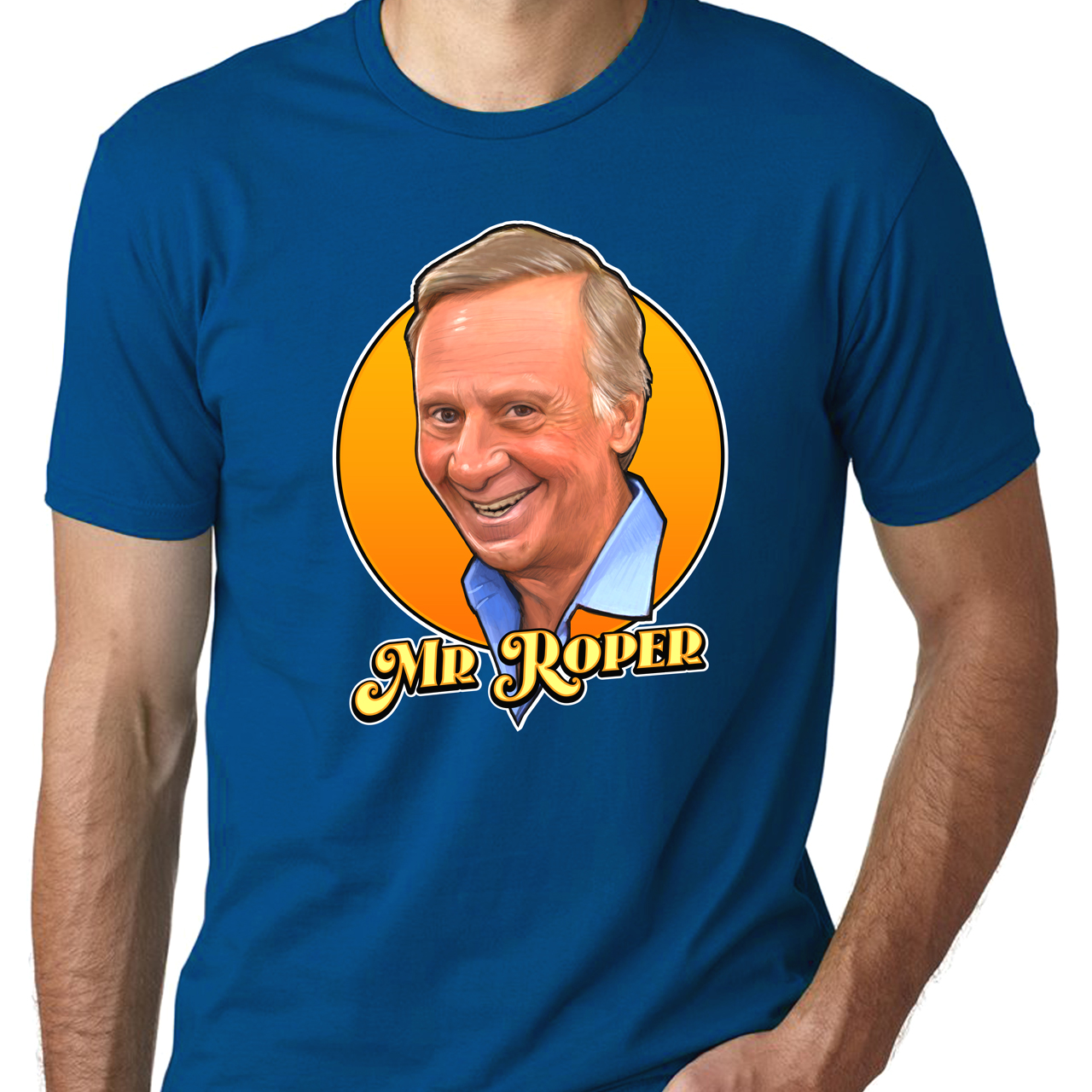 Three's Company Mr Roper Unisex Cotton Crew Tee product thumbnail image Three's Company Mr Roper Unisex Cotton Crew Tee product thumbnail image