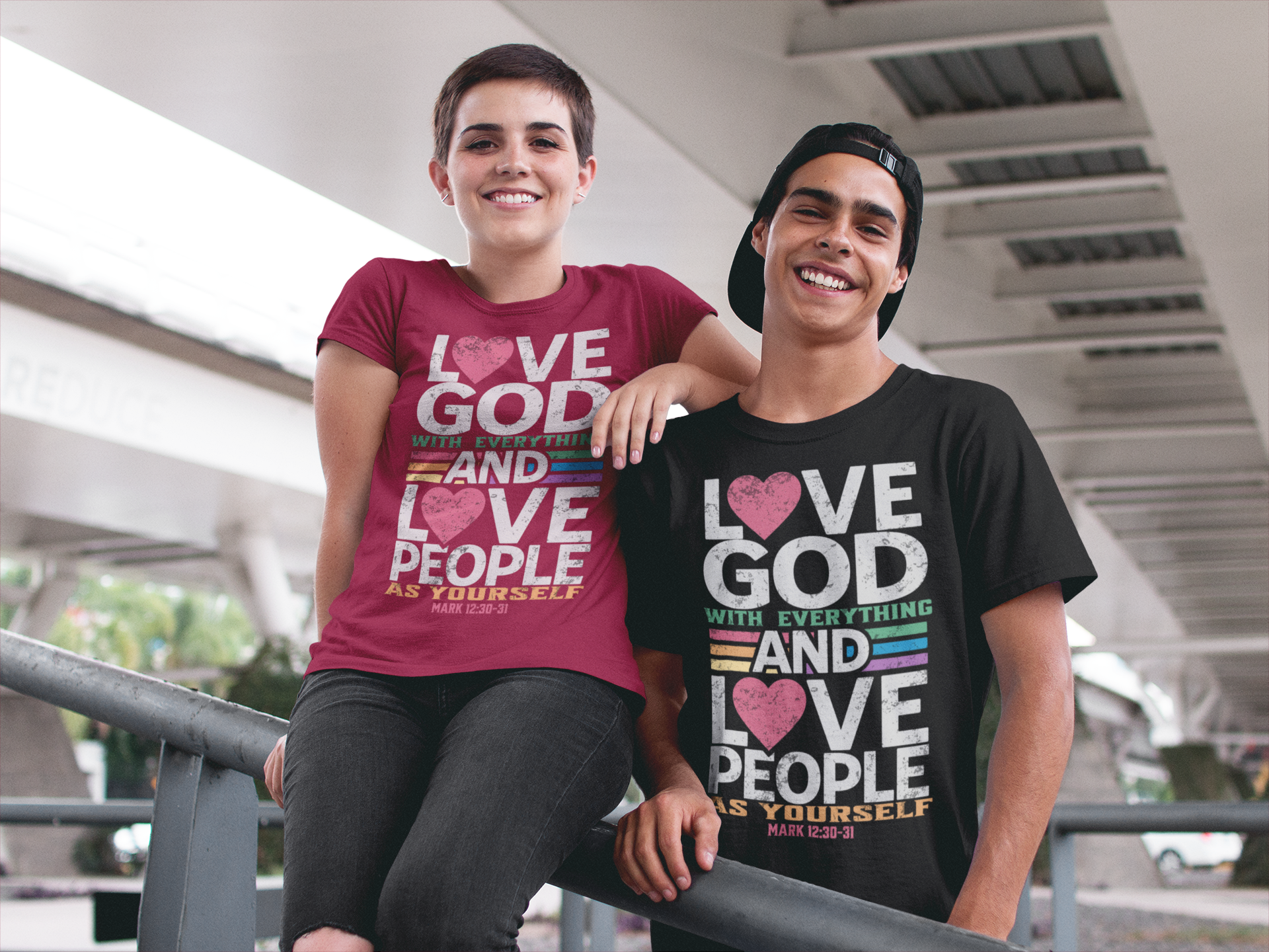 #LoveGodLovePeople - Love God and Love People - Mark 12:30-31 - Dark Christian TShirt - Unisex Short Sleeve Jersey Shirt #LoveGodLovePeople - Love God and Love People - Mark 12:30-31 - Dark Christian TShirt - Unisex Short Sleeve Jersey Shirt