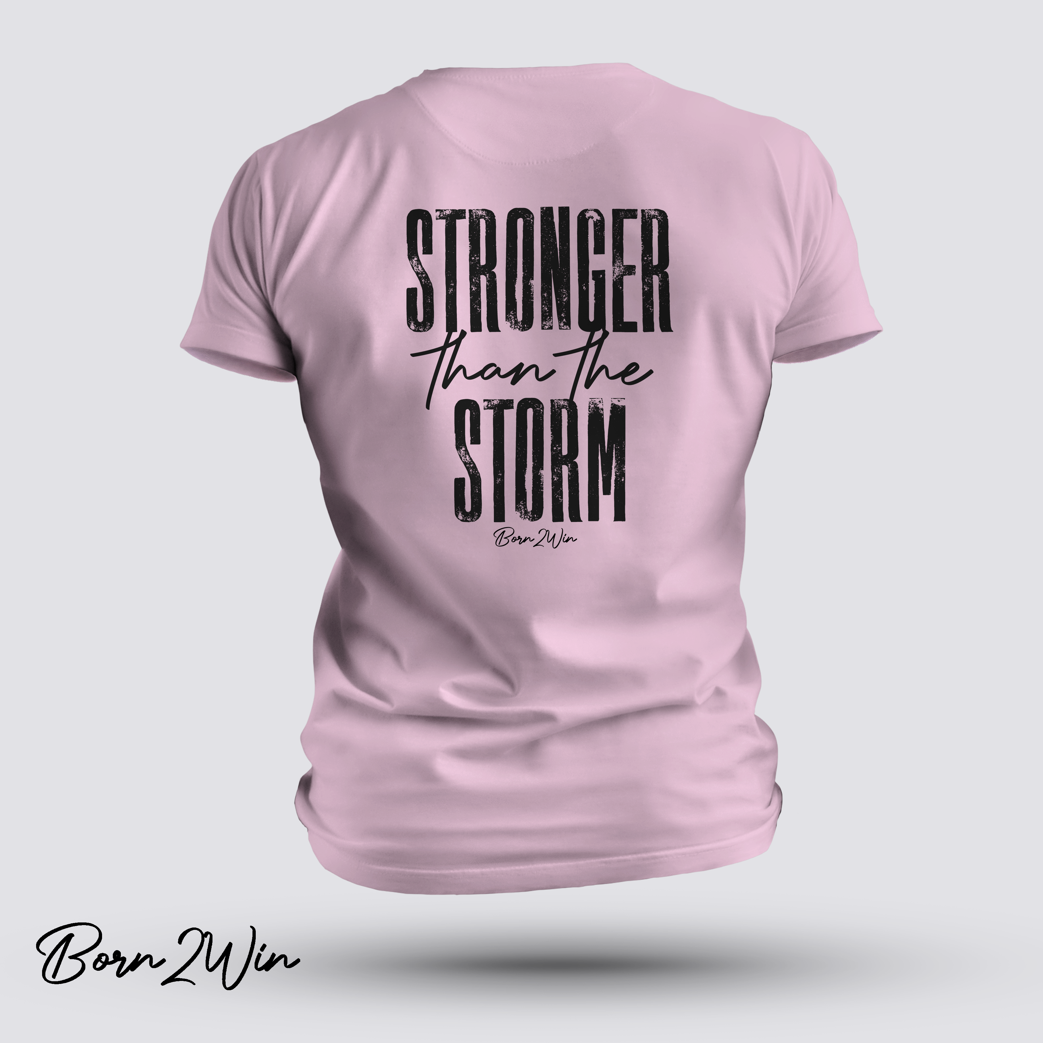 'Stronger Than The Storm' Unisex Soft Pink Tee product thumbnail image 'Stronger Than The Storm' Unisex Soft Pink Tee product thumbnail image