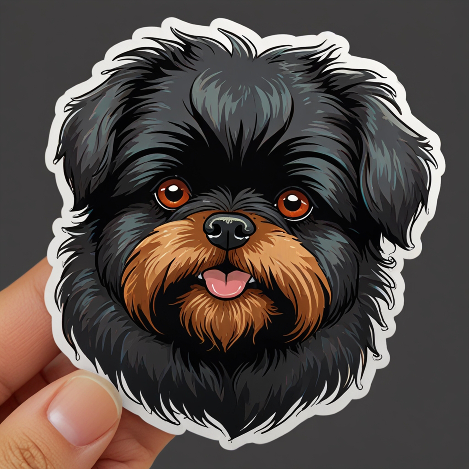 Affenpinscher Sticker - Cute Nostalgic Cartoon Design product thumbnail image Affenpinscher Sticker - Cute Nostalgic Cartoon Design product thumbnail image