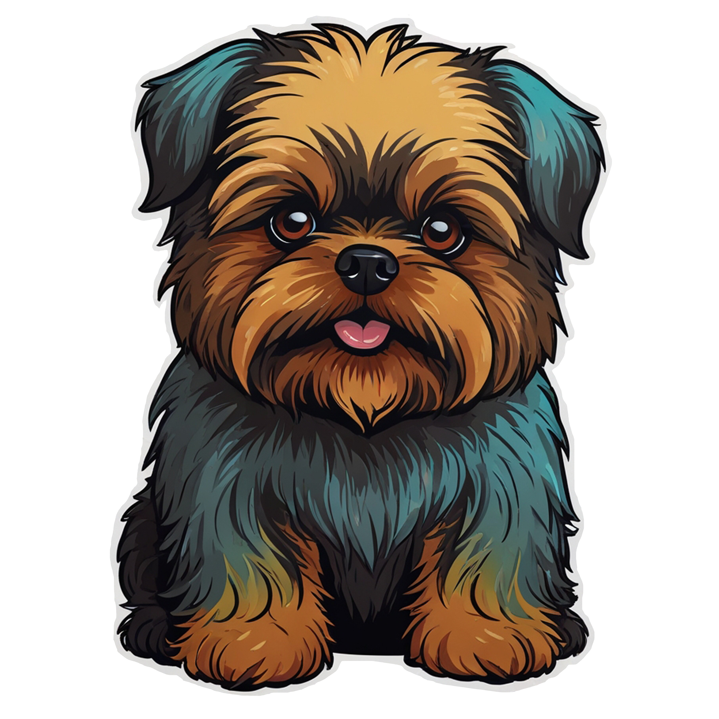 Adorable Affenpinscher Dog Sticker | Luminous Cartoon Design Stickers Adorable Affenpinscher Dog Sticker | Luminous Cartoon Design Stickers