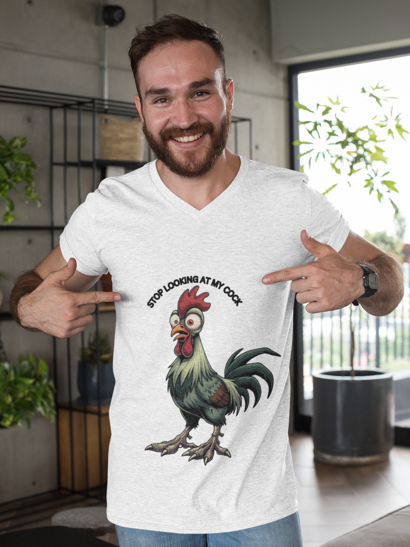 Funny Rooster Graphic Tee - Unisex Jersey Short Sleeve Tee, Humorous Animal Shirt, Gift for Animal Lovers, Farm-themed Apparel, Quirky