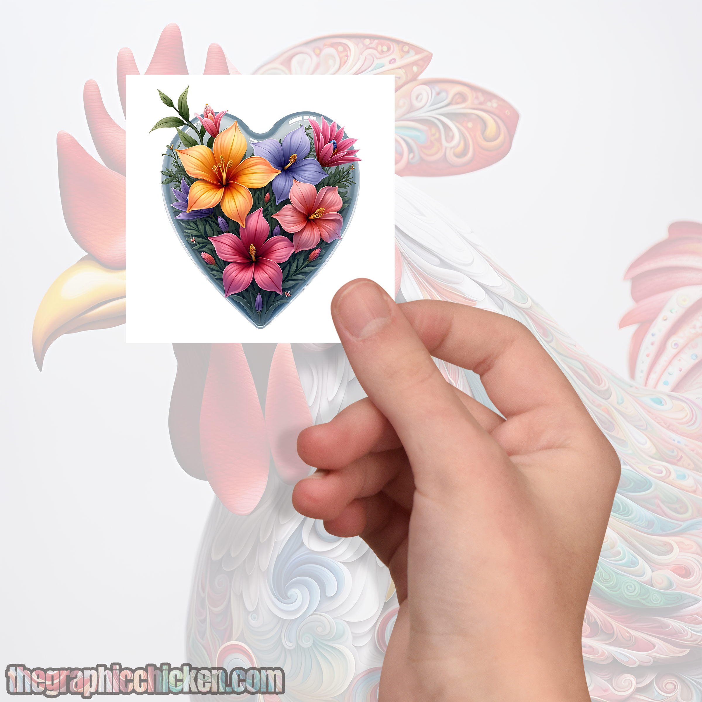 Tropical Heart- Kiss-Cut Stickers - rcTMwV Tropical Heart- Kiss-Cut Stickers - rcTMwV