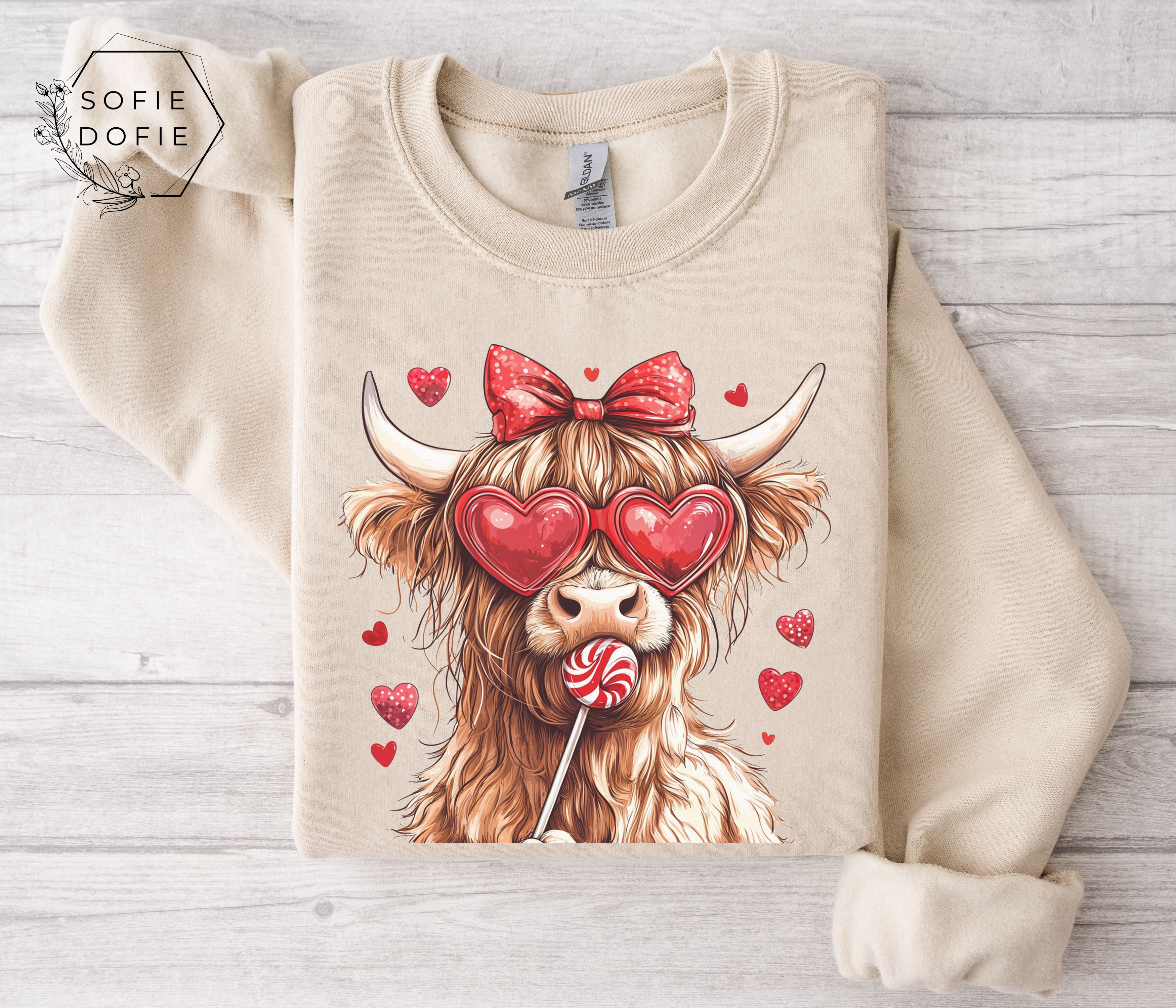 Valentines Highland Cow Sweatshirt product thumbnail image Valentines Highland Cow Sweatshirt product thumbnail image