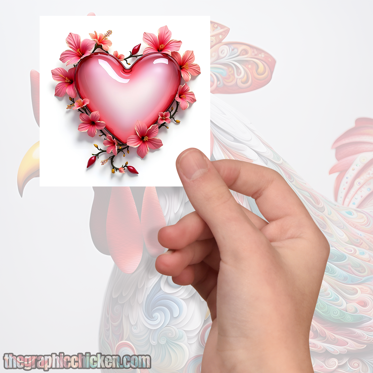 Tropical Heart-  Kiss-Cut Stickers  - PLEyXQ