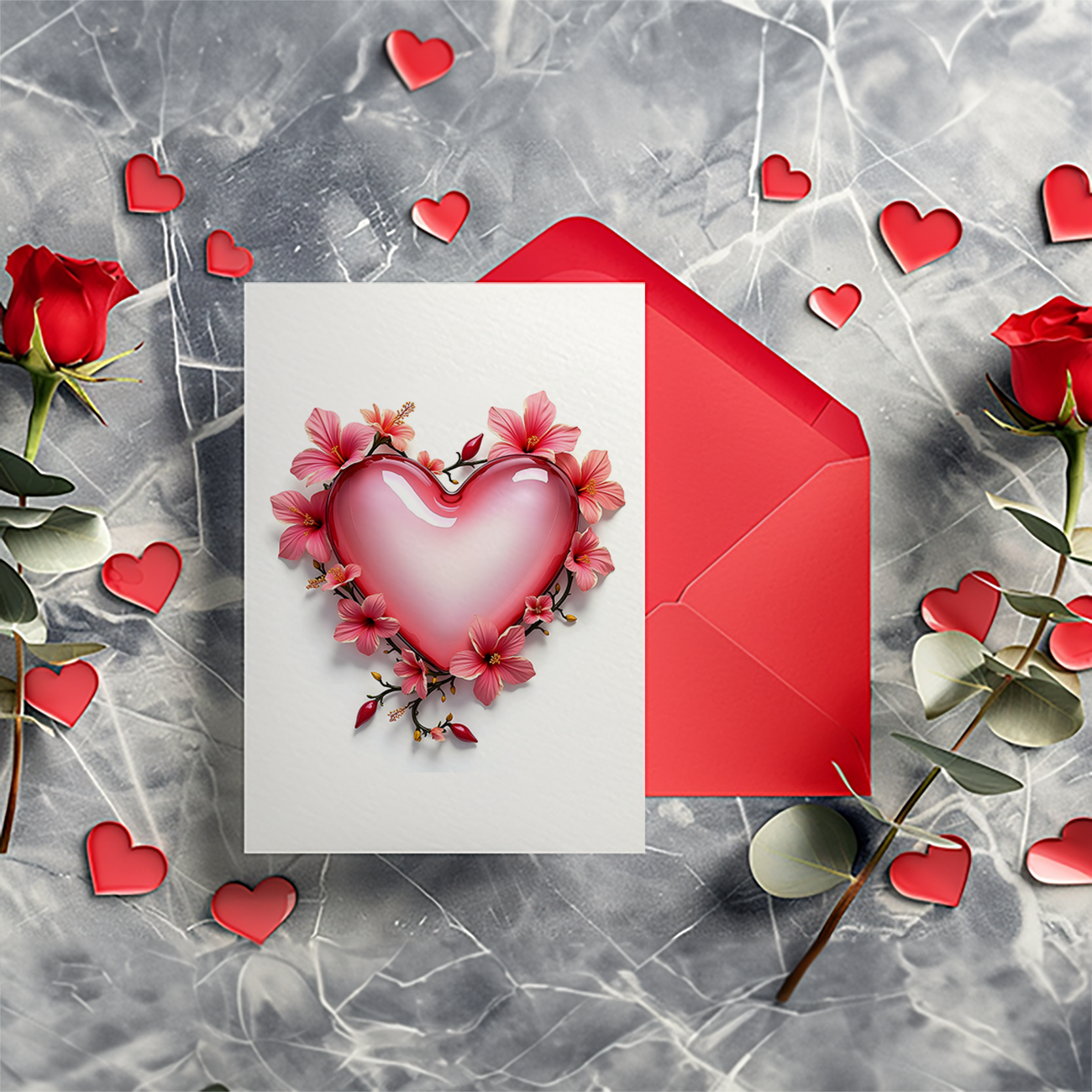 Tropical Heart - Greeting Cards (1, 10, 30, and 50pcs) - PLEyXQ Tropical Heart - Greeting Cards (1, 10, 30, and 50pcs) - PLEyXQ