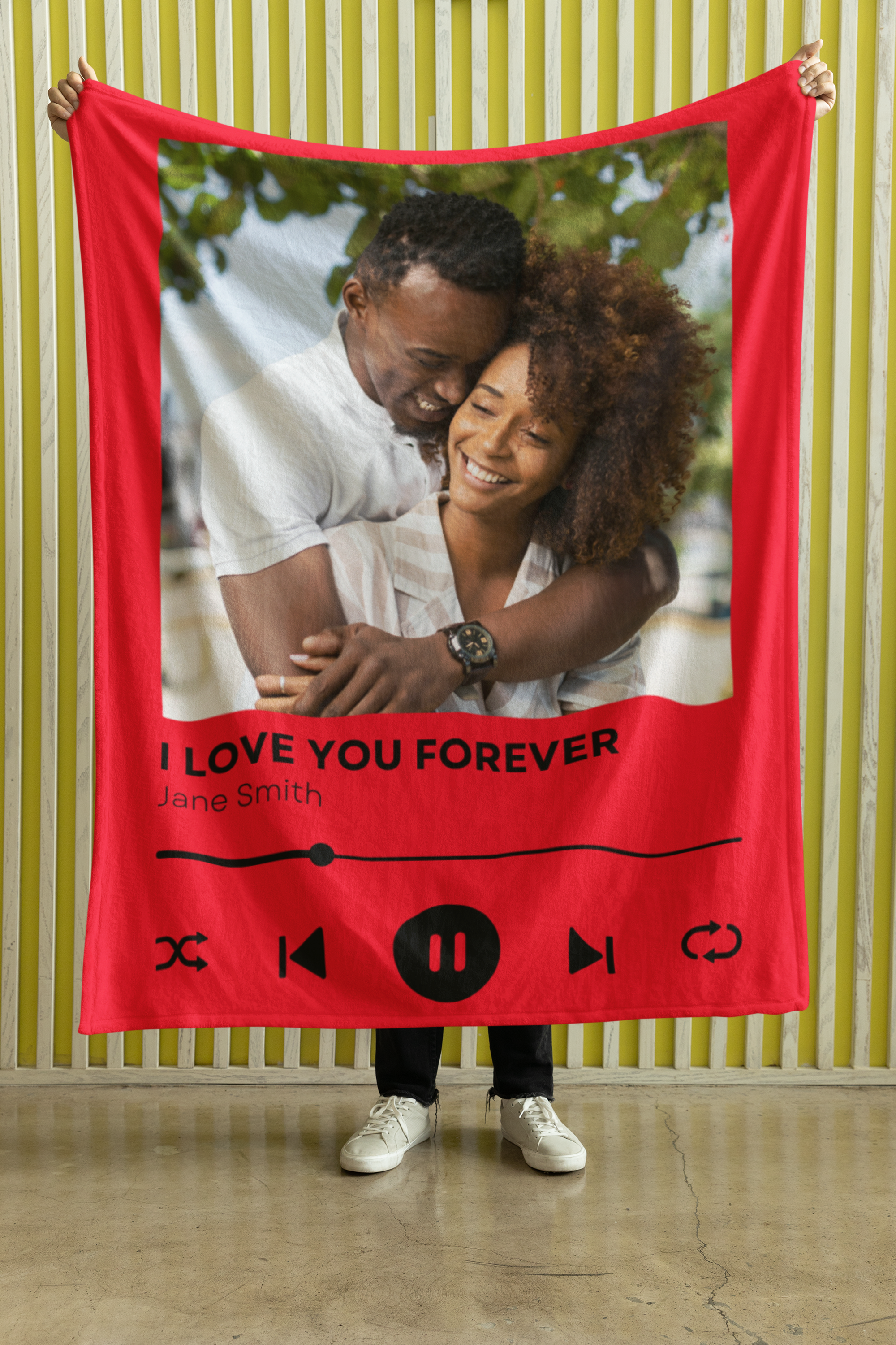 Velveteen Plush Blanket - Personalized Song Custom Image Gift Throw, Music Lovers Present, Cozy Custom Song Lyric Blankie, Birthday Gift product thumbnail image