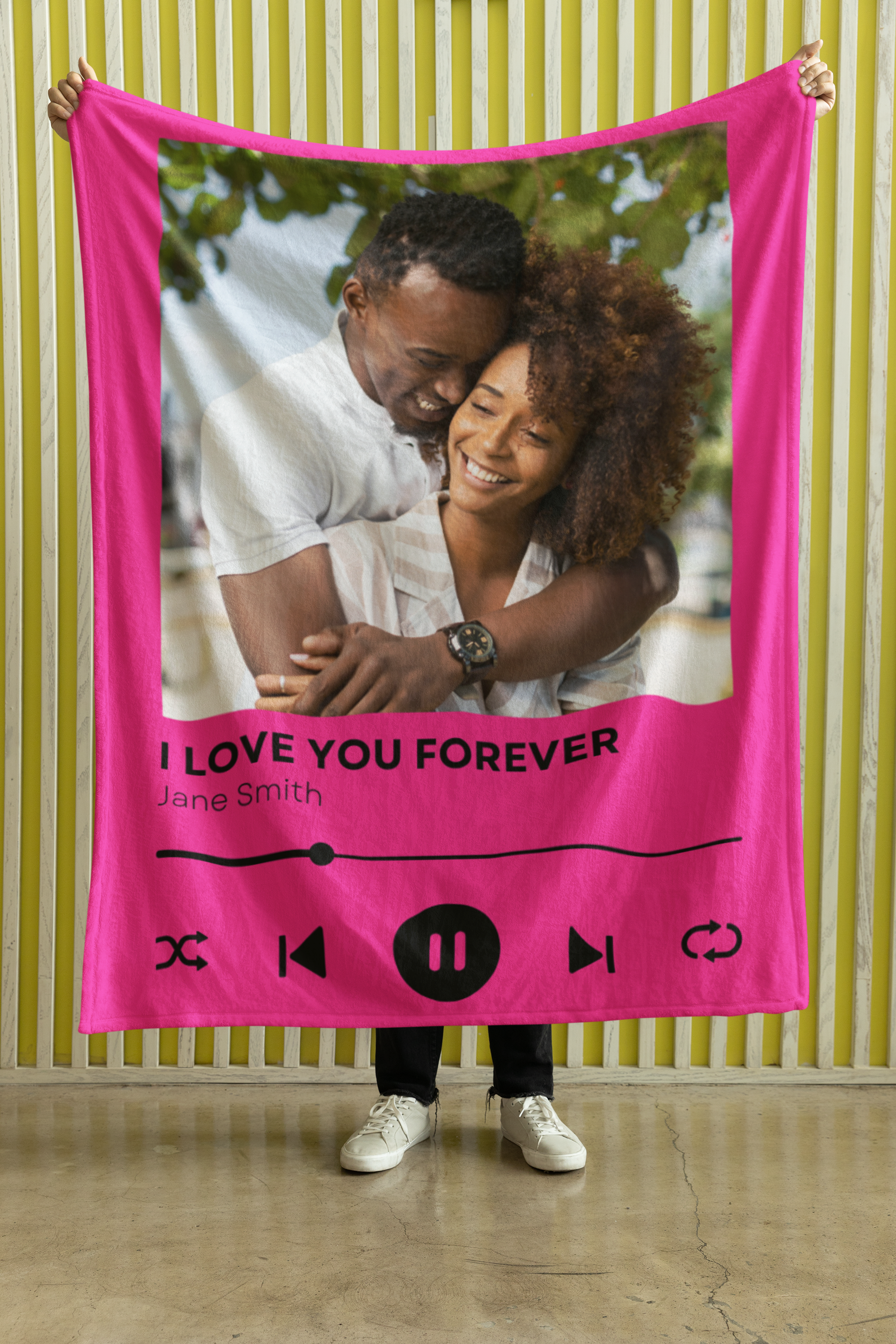 Velveteen Plush Blanket - Personalized Song Custom Image Gift Throw, Music Lovers Present, Cozy Custom Song Lyric Blankie, Birthday Gift product thumbnail image
