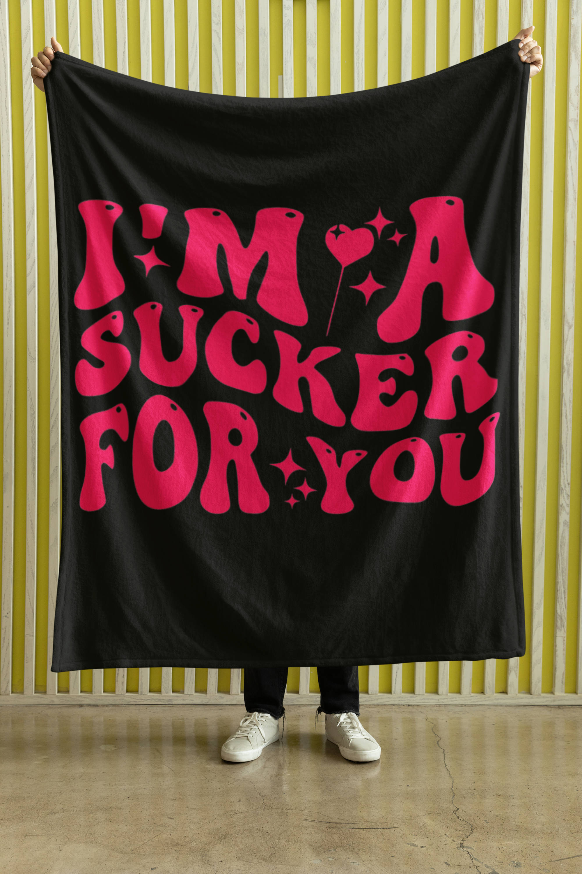 Velveteen Plush Blanket, Valentine's Day Blanket, I'm A Sucker For You, Cozy Love Blanket, Heart Design Bed Throw, Cuddle-Worthy Bedding product thumbnail image