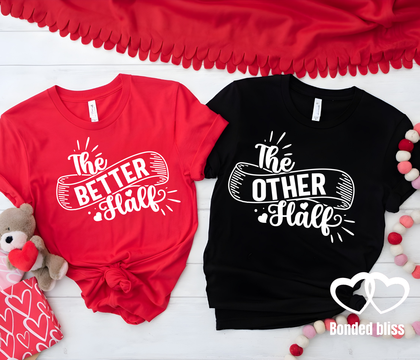 Couple's Matching T-Shirts – The Better Half & The Other Half product thumbnail image Couple's Matching T-Shirts – The Better Half & The Other Half product thumbnail image