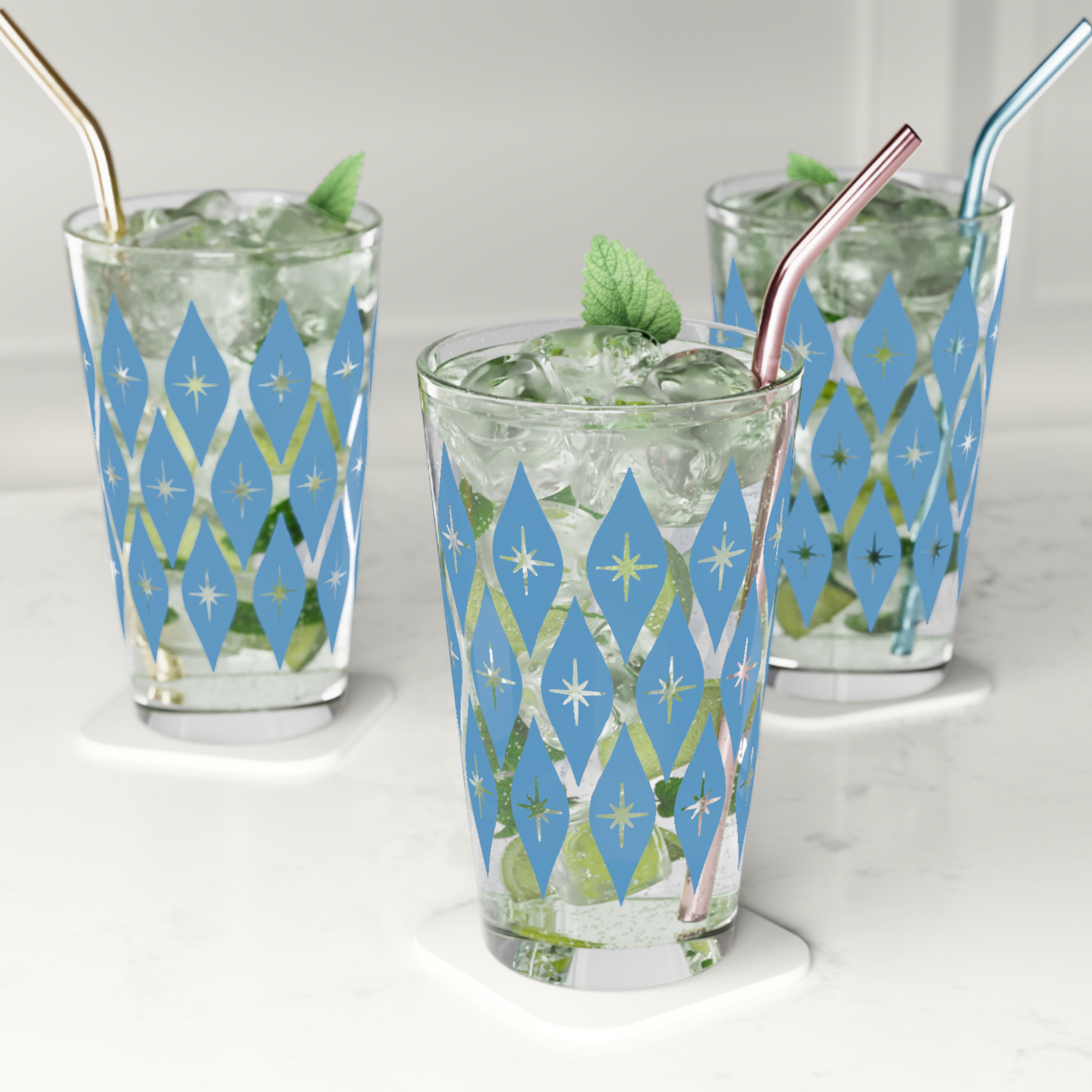Retro Ogee Pint Glass in Denim product thumbnail image