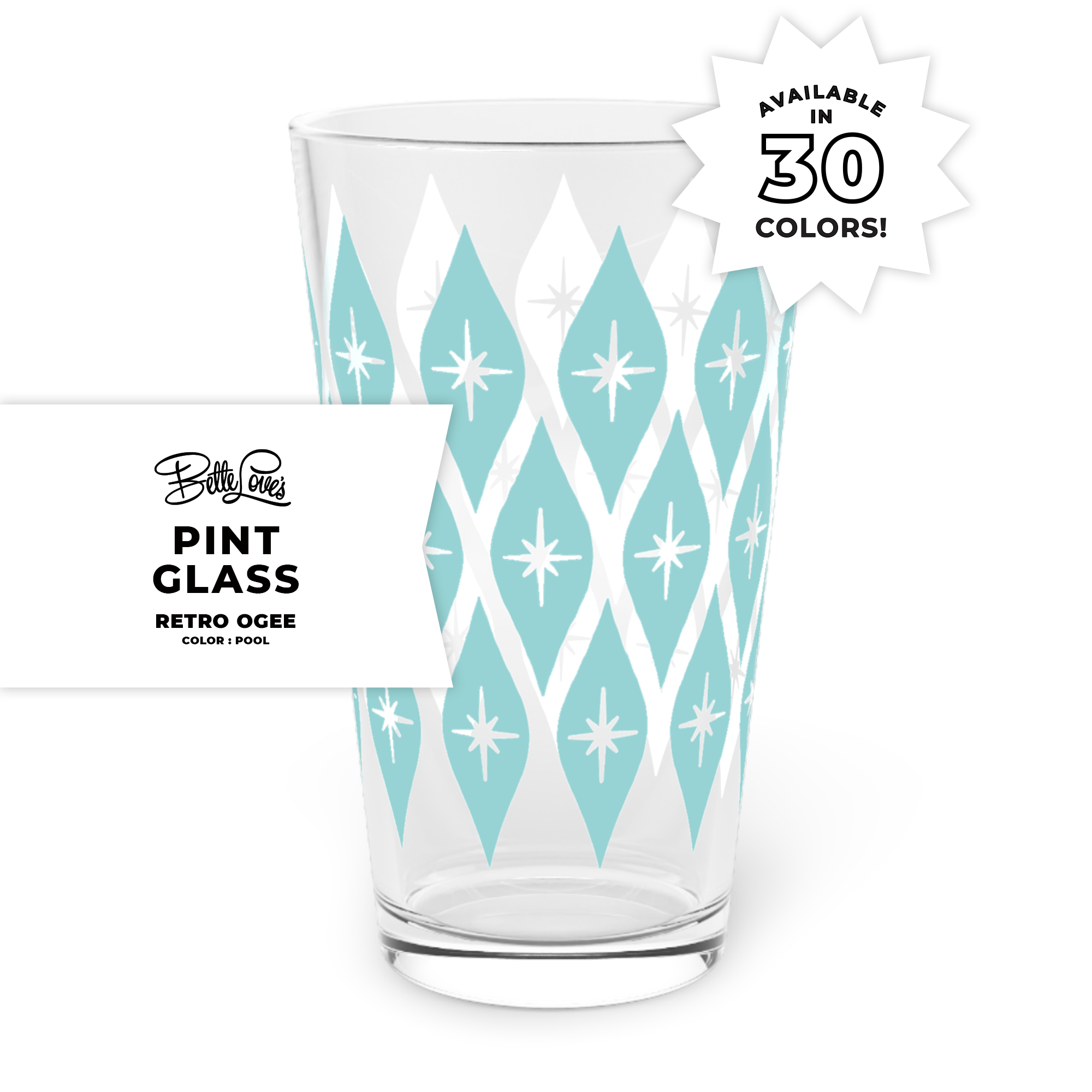 Retro Ogee Pint Glass in Pool Retro Ogee Pint Glass in Pool