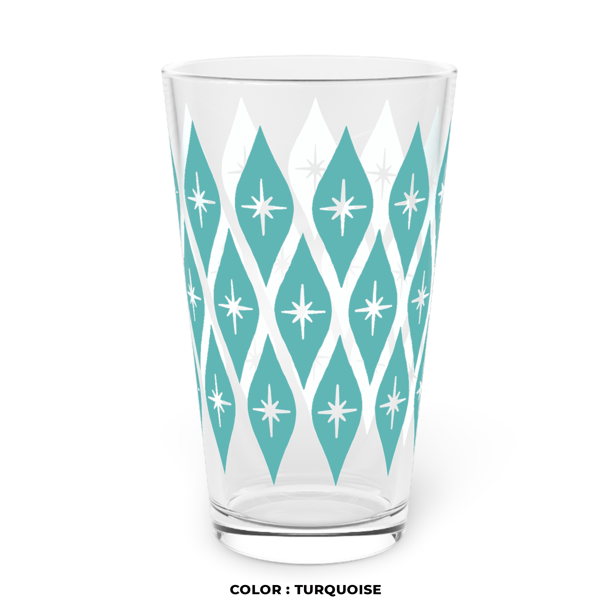 Retro Ogee Pint Glass in Turquoise product thumbnail image