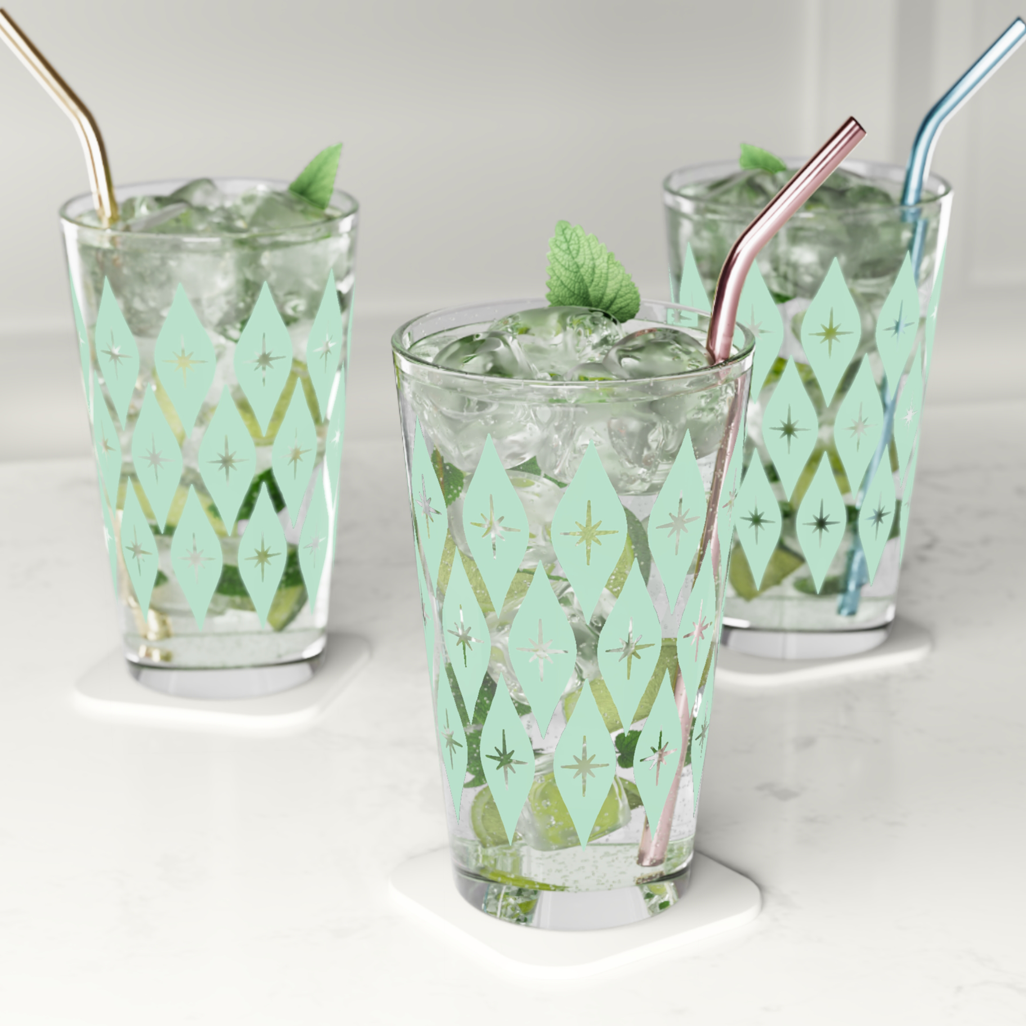 Retro Ogee Pint Glass in Mint product thumbnail image