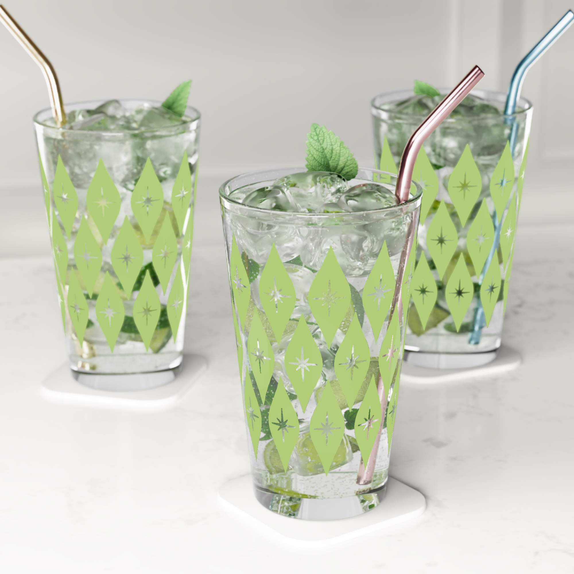 Retro Ogee Pint Glass in Lime product thumbnail image