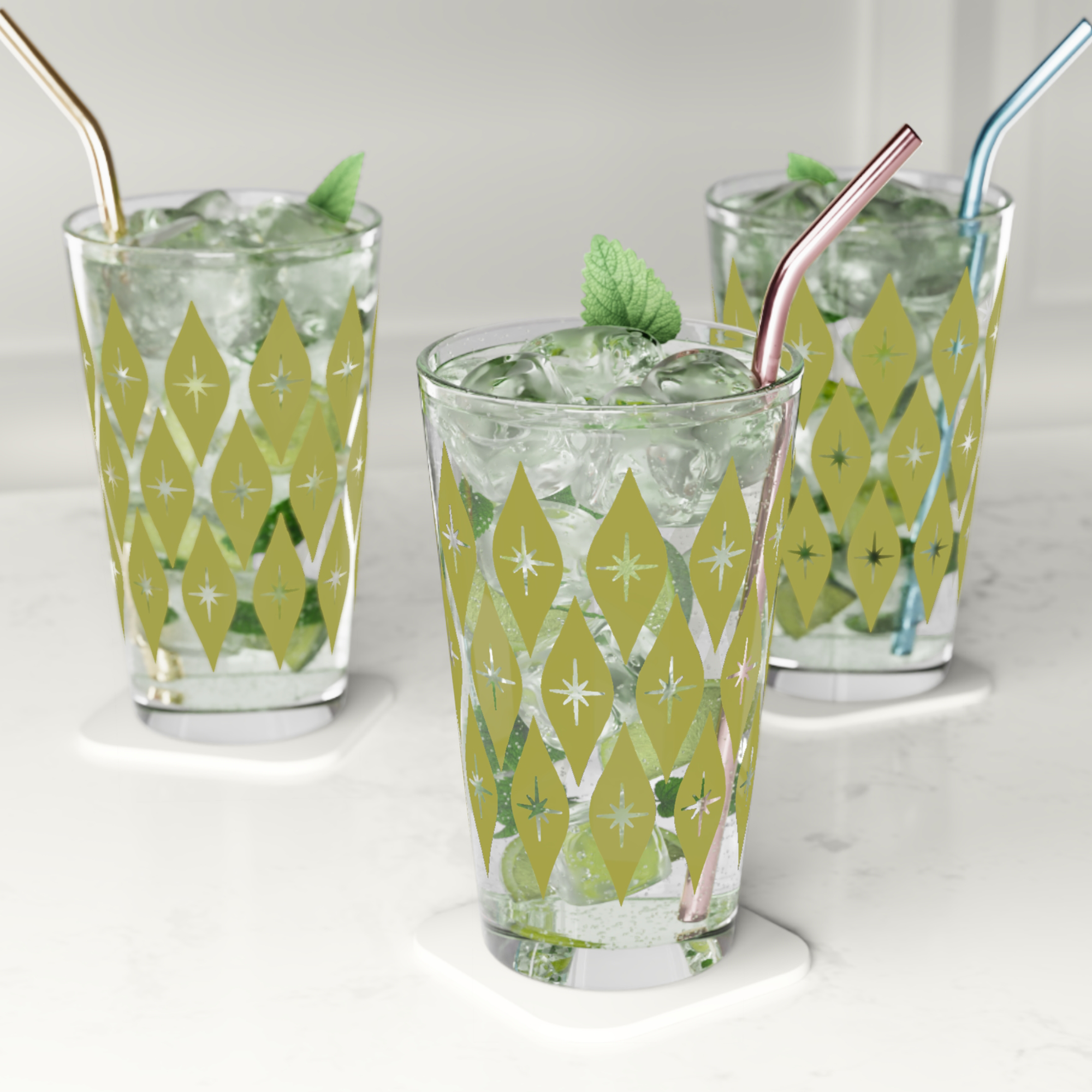 Retro Ogee Pint Glass in Olive product thumbnail image