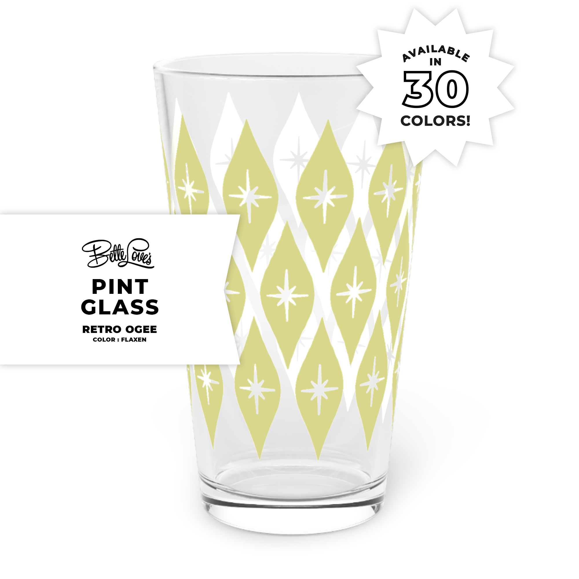 Retro Ogee Pint Glass in Flaxen Retro Ogee Pint Glass in Flaxen