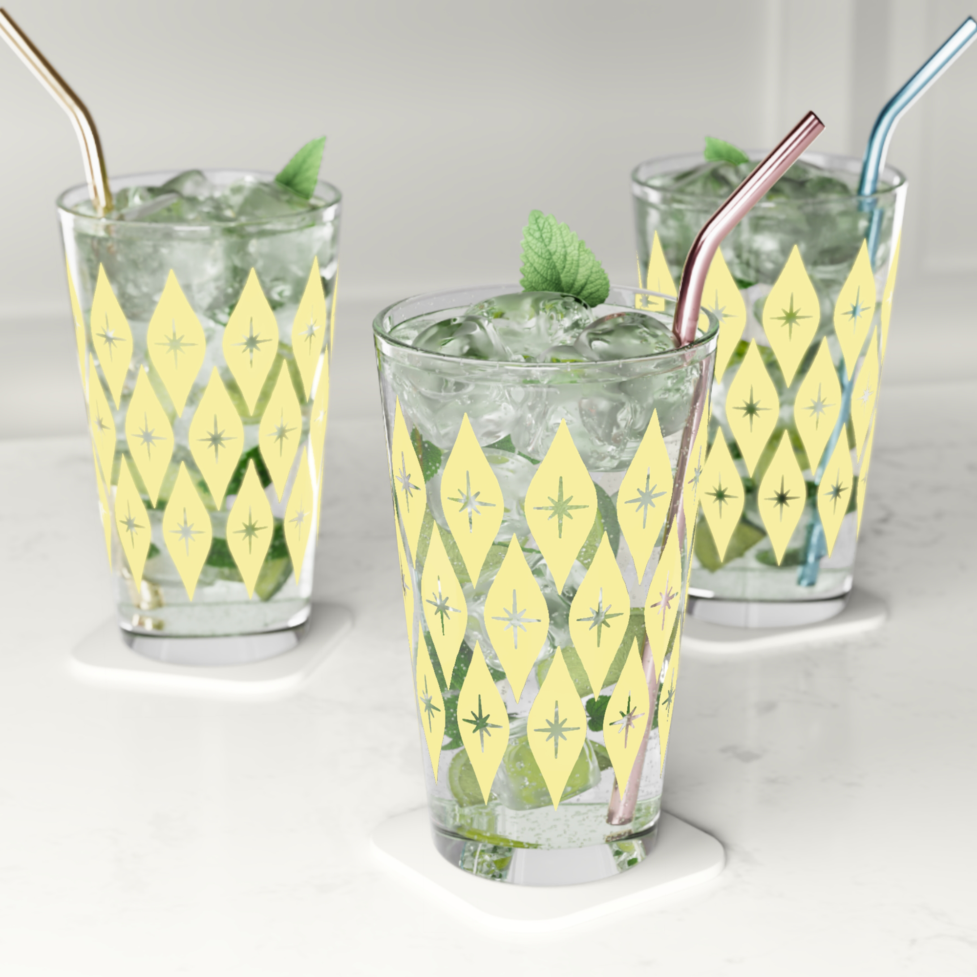 Retro Ogee Pint Glass in Lemonade product thumbnail image