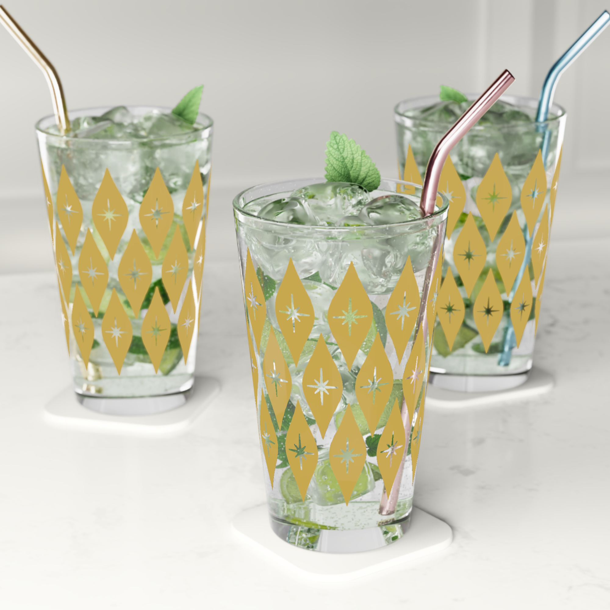 Retro Ogee Pint Glass in Caramel product thumbnail image Retro Ogee Pint Glass in Caramel product thumbnail image