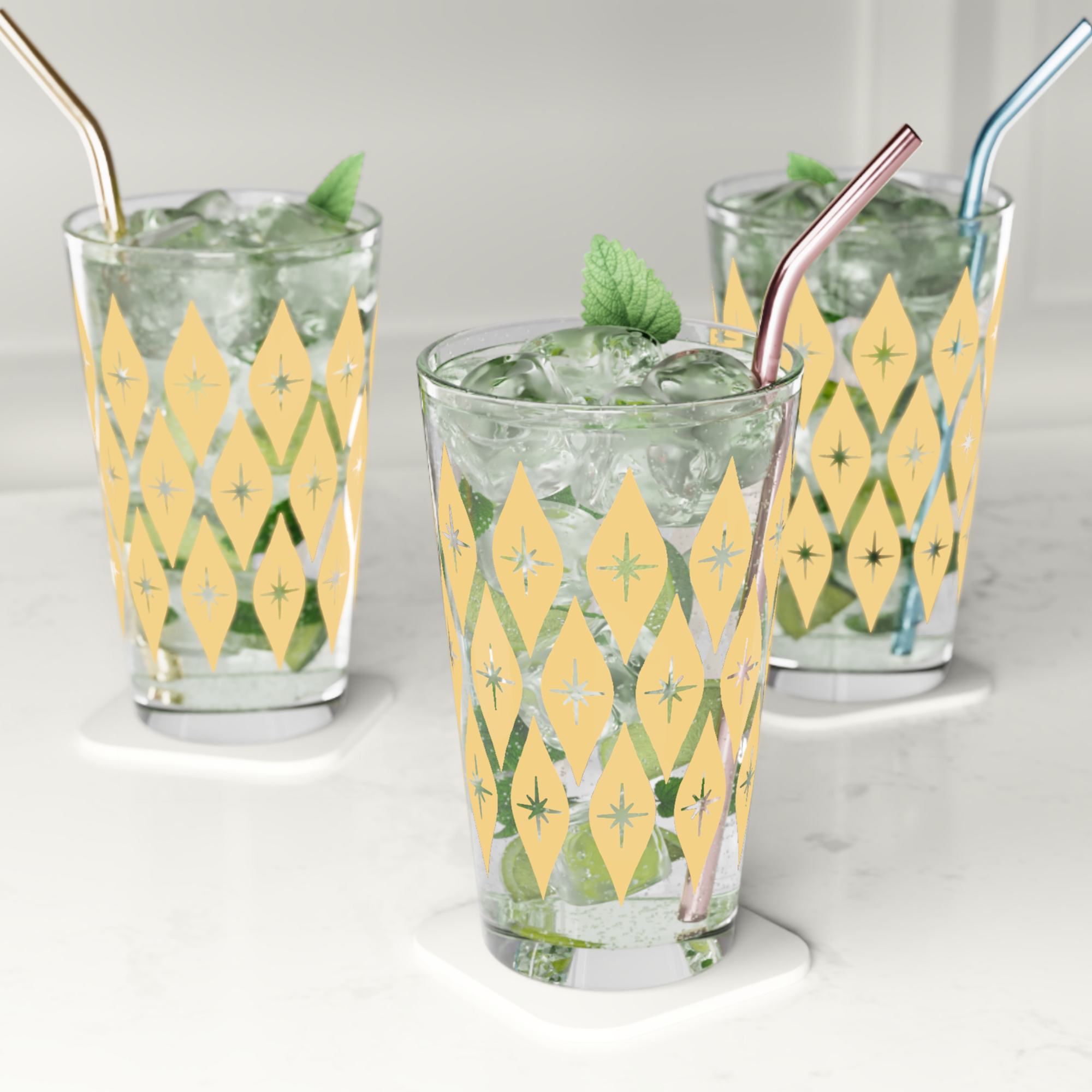Retro Ogee Pint Glass in Cantaloupe product thumbnail image